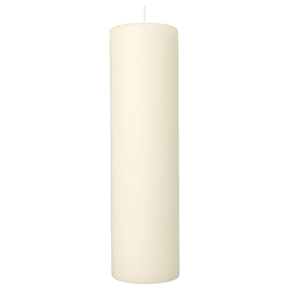 PAPSTAR Stumpenkerze Stumpenkerze Ø 80 mm, 290 mm elfenbein Ivory mit Flachkopf 6 Stk