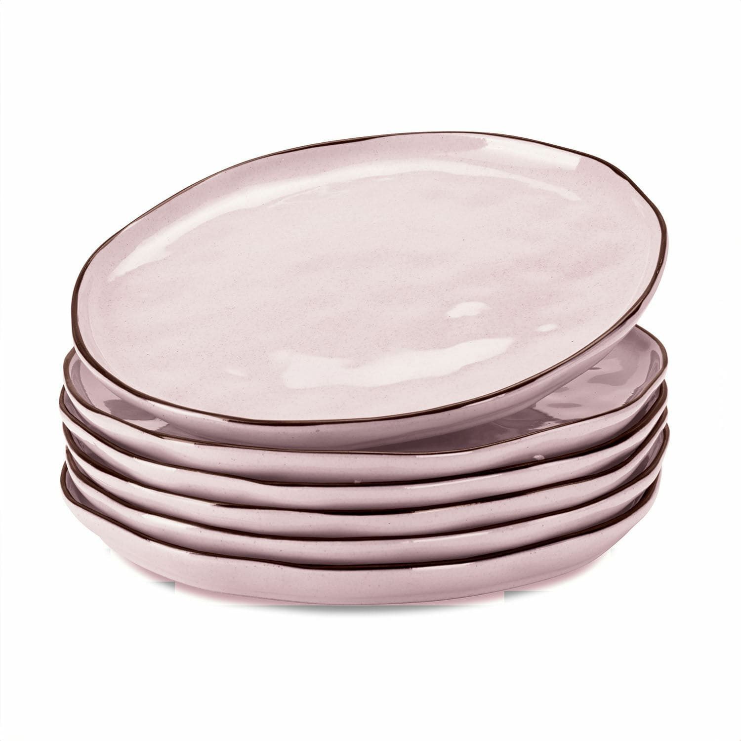 Mirabeau Geschirr-Set Teller 6er Set Biarré rosa, Steinzeug
