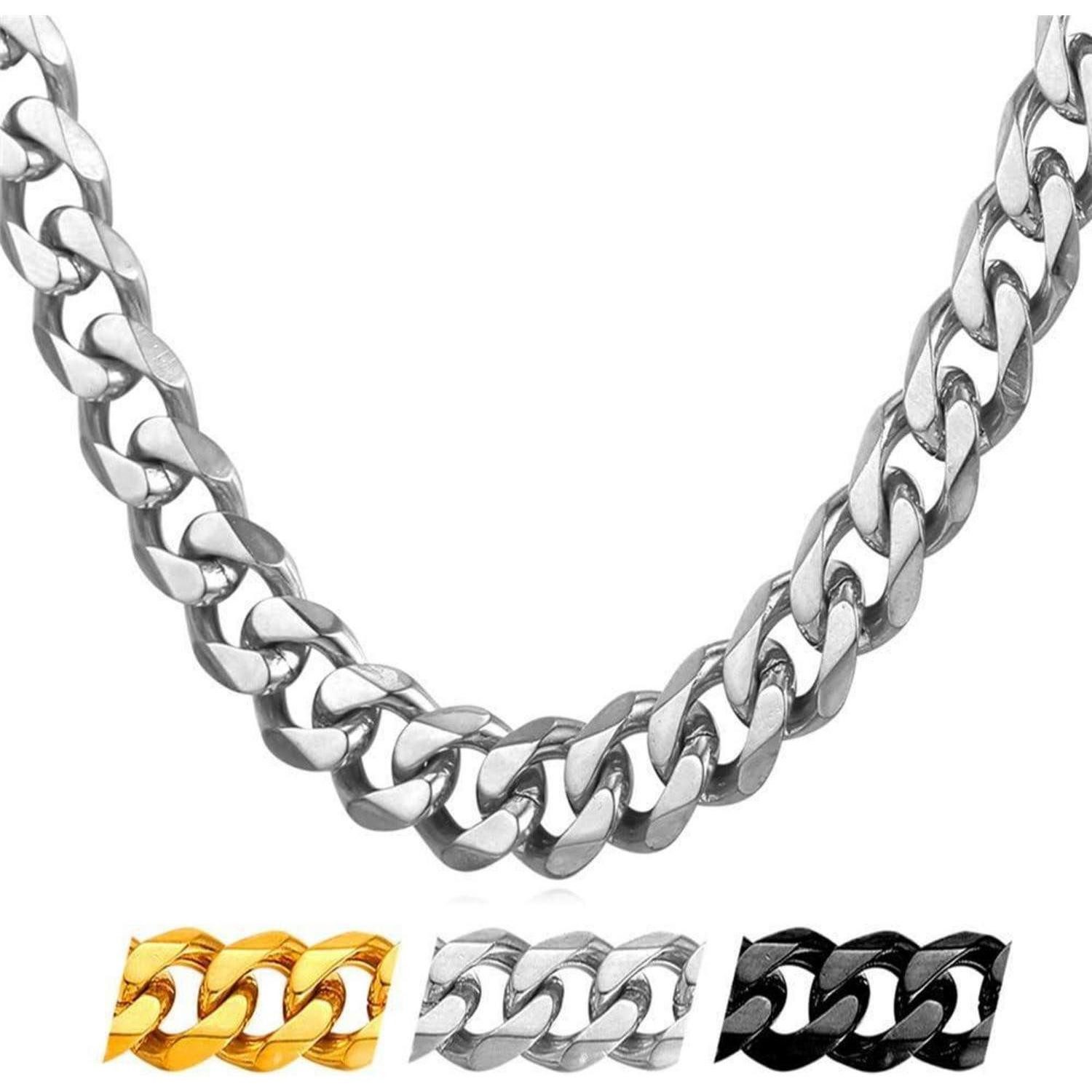 LuxusKollektion Panzerkette Panzerkette Damen Herren 9mm 55cm Edelstahl Silber