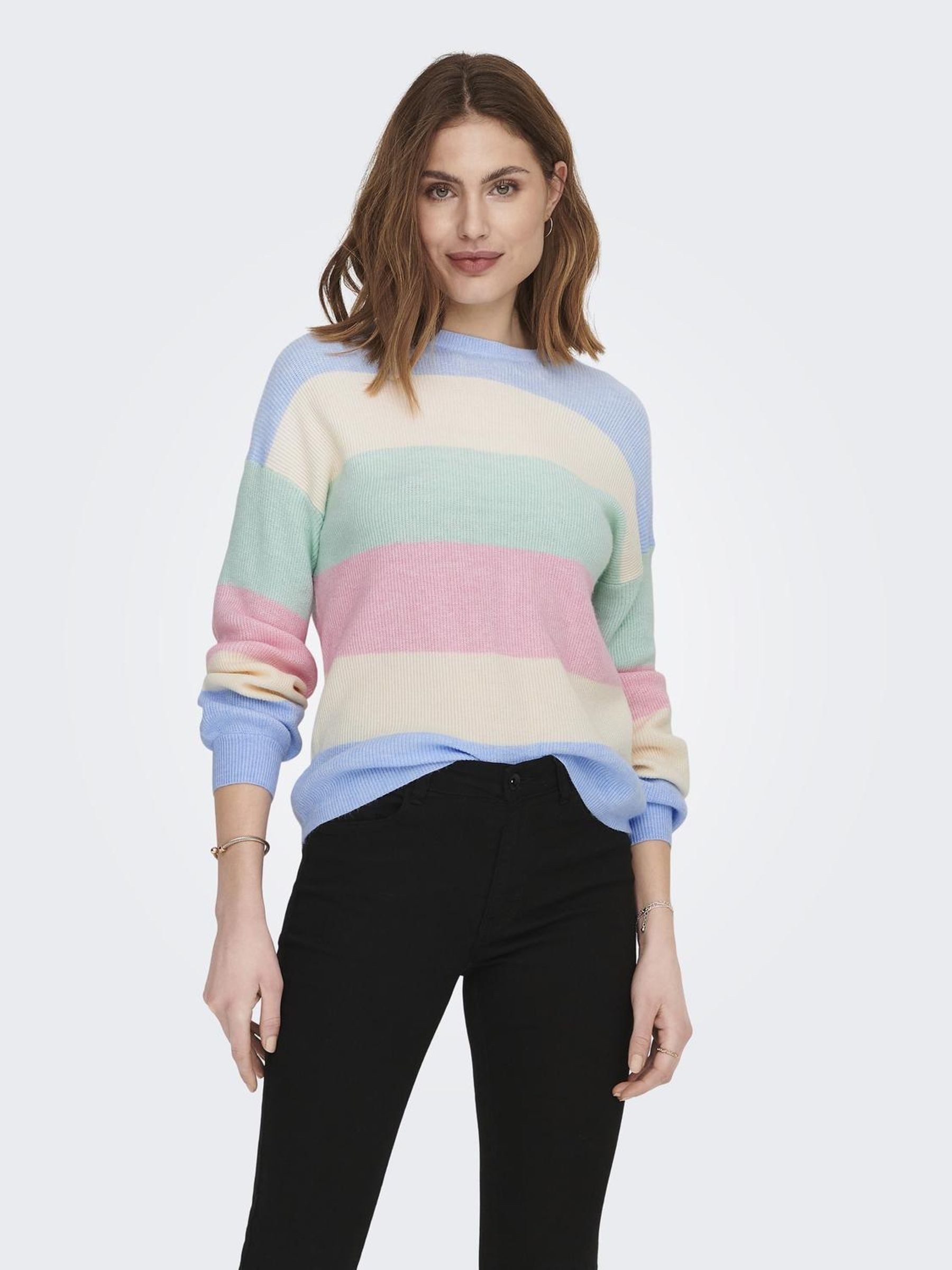 ONLY Longpullover Gerippt Strickpullover mit Tiefen günstig online kaufen