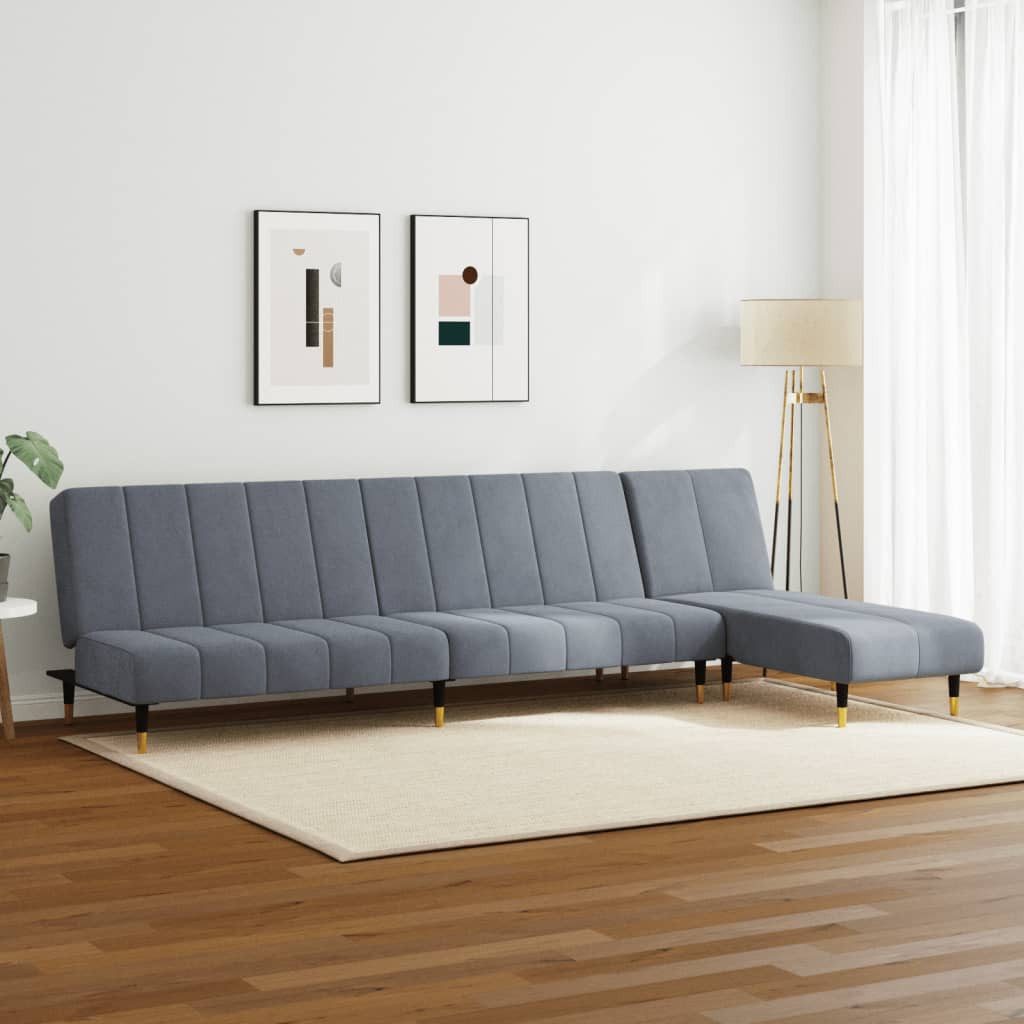vidaXL Sofa 2-tlg. Sofagarnitur Dunkelgrau Samt günstig online kaufen