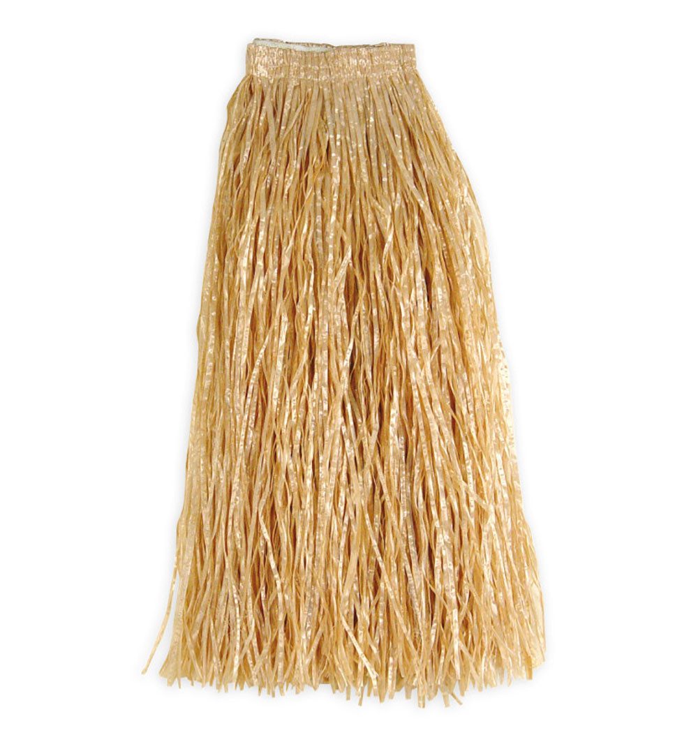 Fries Hawaii-Kostüm Hula Rock Hawaii Bast Rock 54 cm Länge Naturfarben Karneval Party