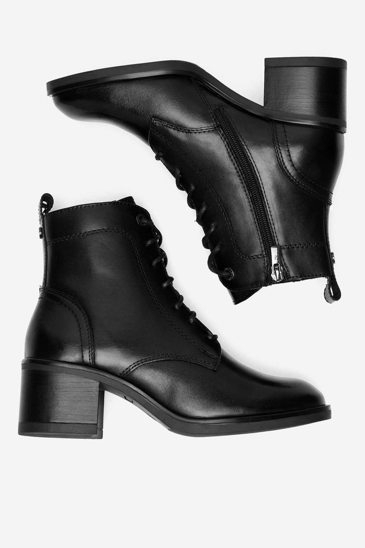 LASOCKI LASOCKI Damen Stiefel – Schwarze klassische Stiefeletten aus Leder Stiefel