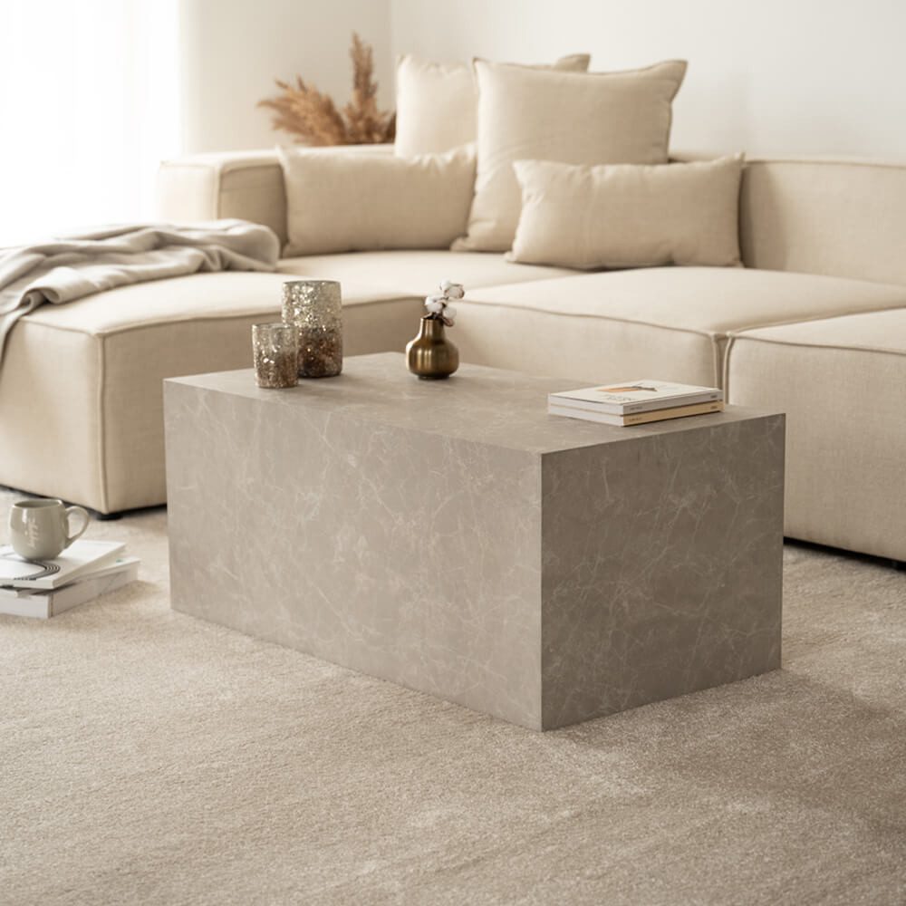 HOME DELUXE Couchtisch Marmor AMIRI L - 95 x 40 x 50 cm, Marmoroptik, Wohnz günstig online kaufen