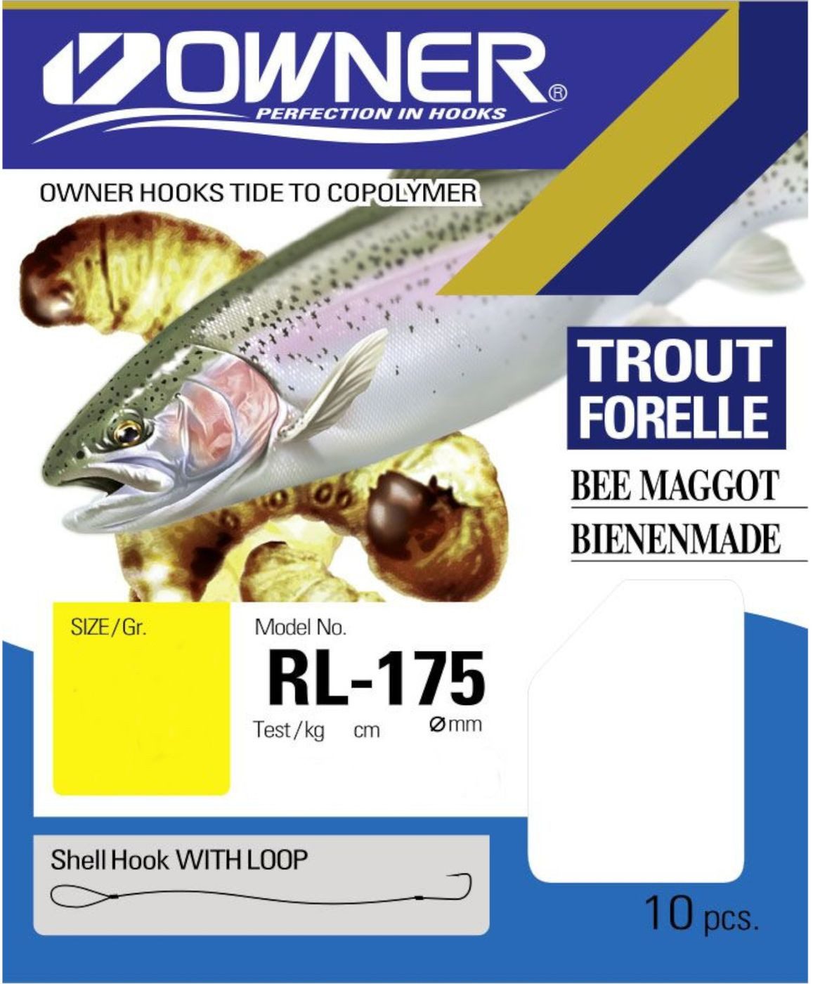 Owner Hooks Forellenhaken Owner Bienenmaden Forellenhaken 150cm silberfarben - Angelhaken
