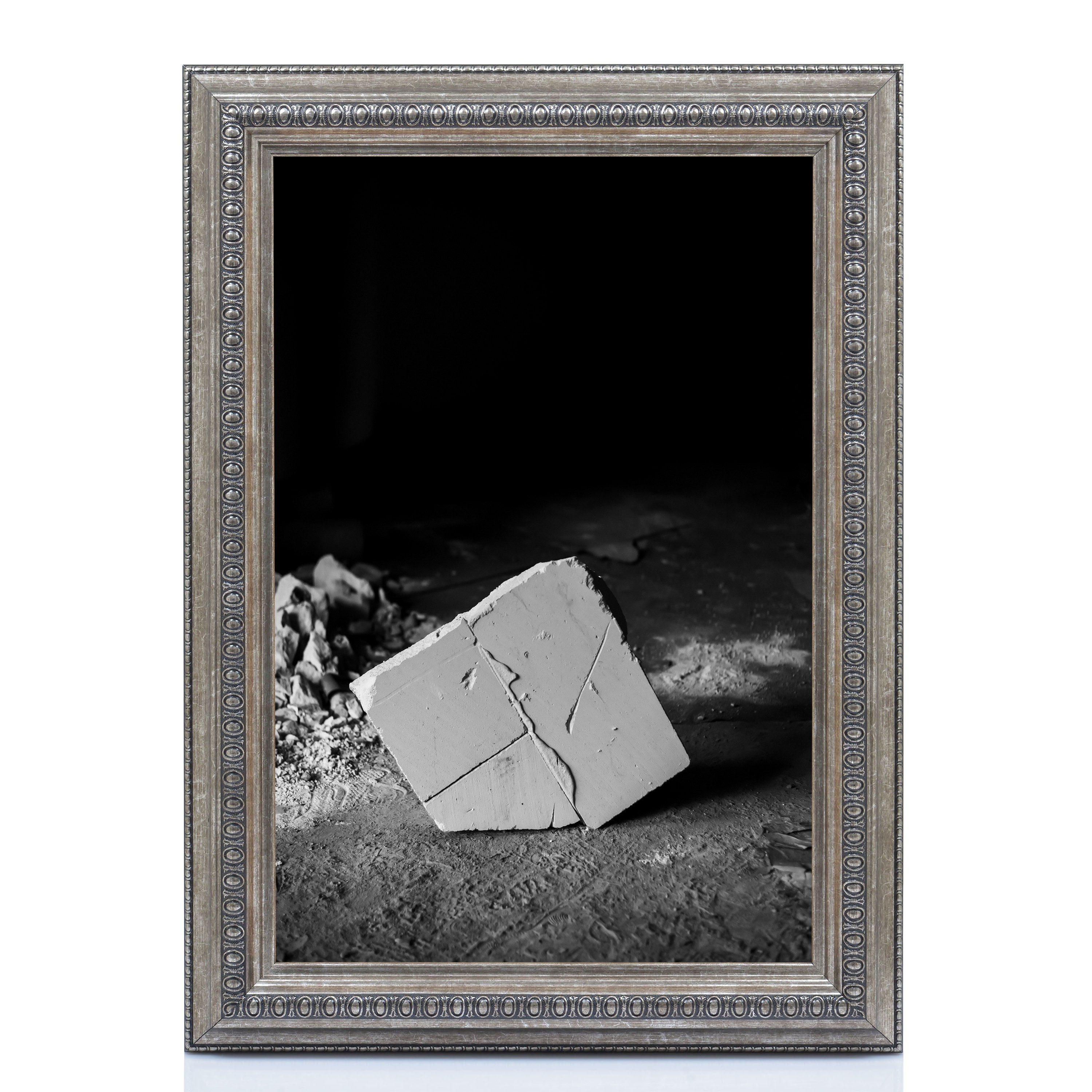 PCH[art] Bilderrahmen Holz Rahmen Emporia mit Kunstglas, Echtholzbilderrahmen in Barock Stil
