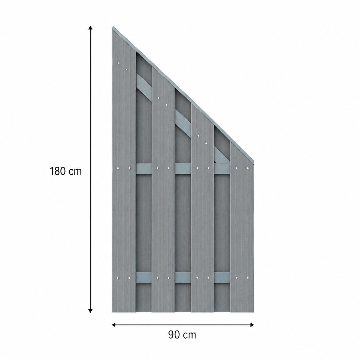 DeToWood Dichtzaun WPC Lamellenzaun Grau zum Einbetonieren, (Set, Inklusive Zaunpfosten und Montagezubehör), Stabile Zaunpfosten aus Aluminium. Einfache Montage