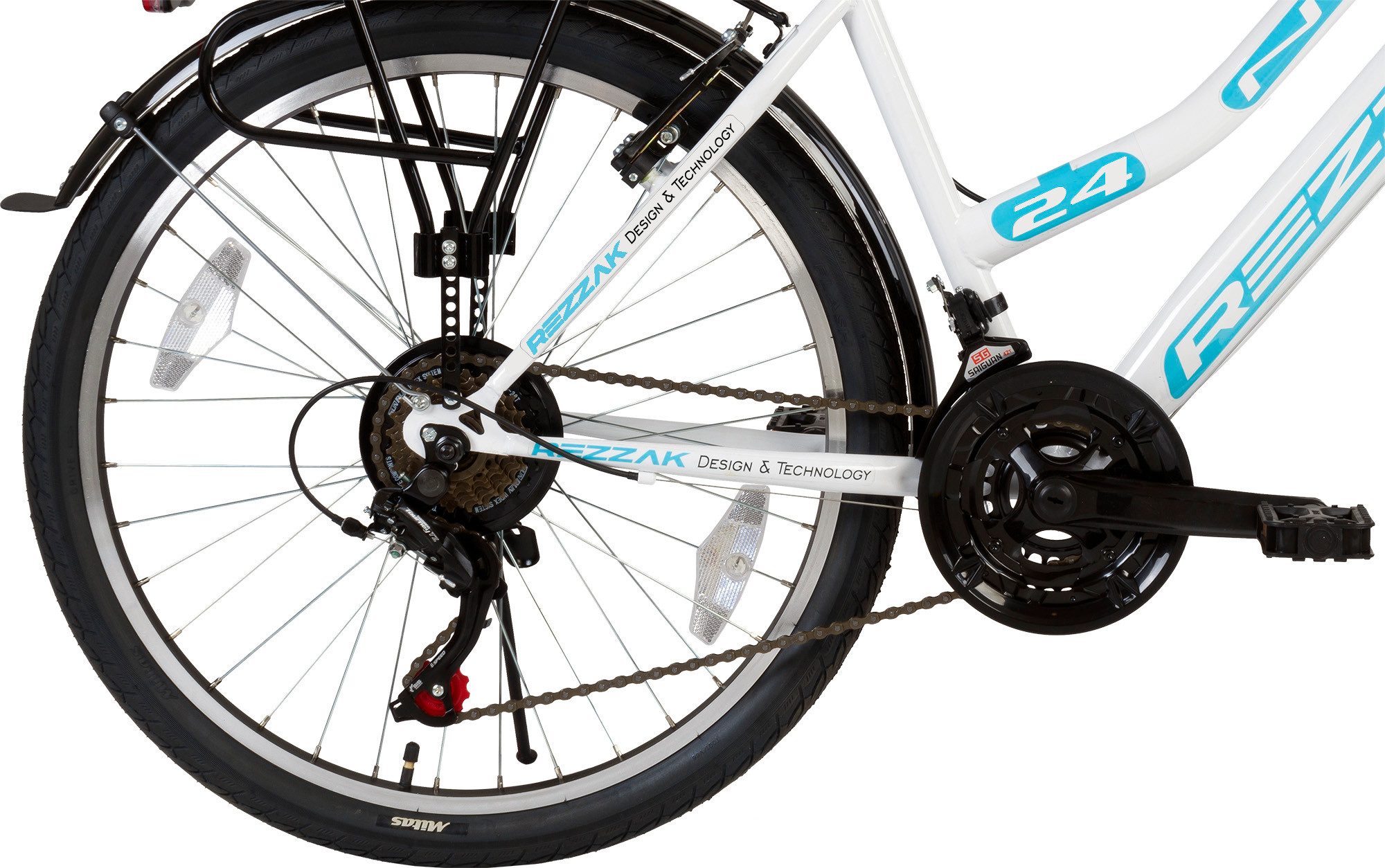 Rezzak Cityrad 24 zoll Mädchenfahrrad City Fahrrad Mädchen Kinder Fahrrad, 21 Gang Shimano, Kettenschaltung