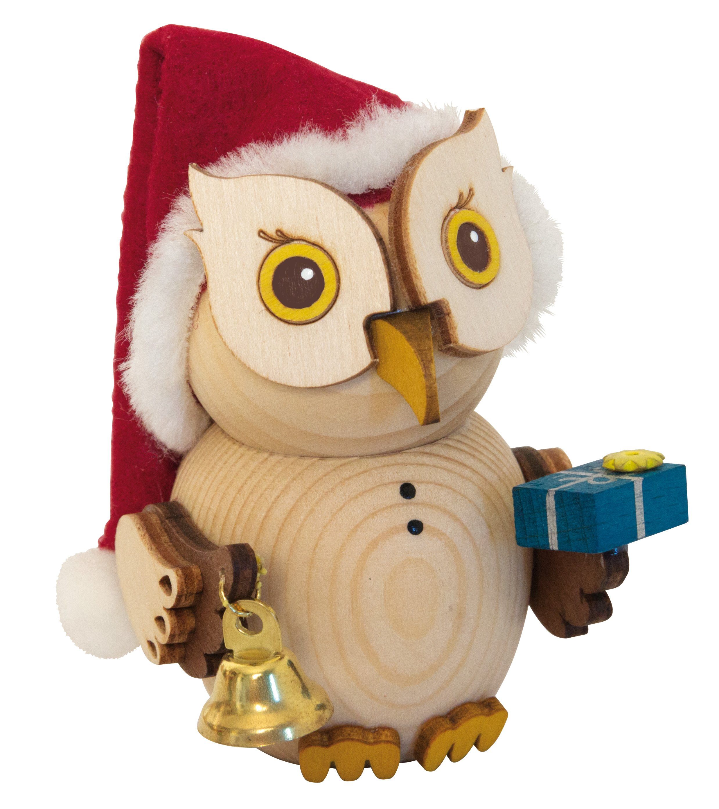 Kuhnert Dekofigur Mini-Eule als Weihnachtsmann - aus Holz gefertigt - ca. 7 günstig online kaufen