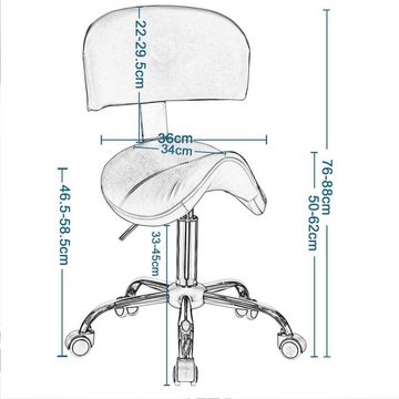 EUGAD Arbeitshocker (1 St), Sattelhocker mit Rückenlehne, höhenverstellbar, drehbar