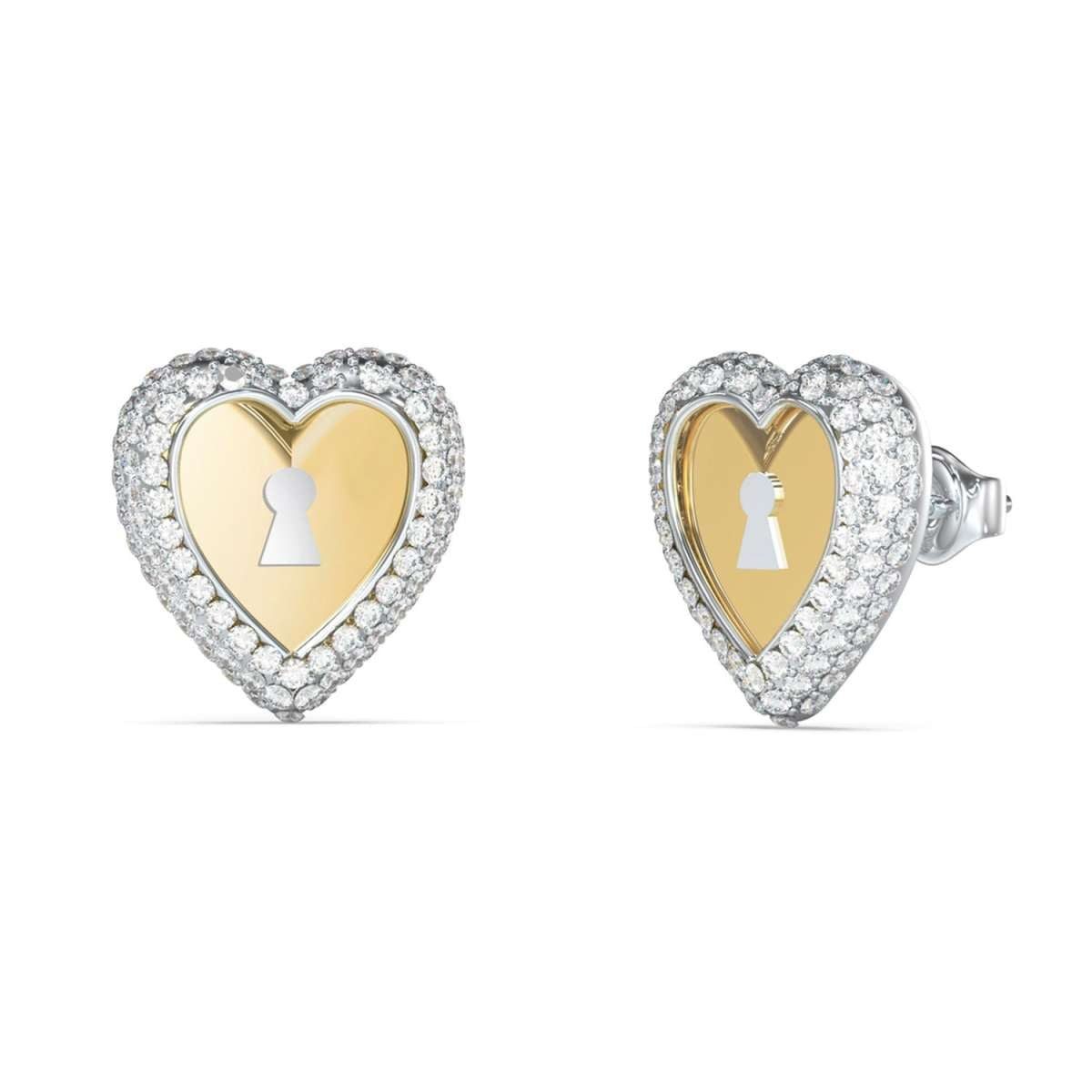 Guess Paar Ohrstecker JUBE06062JWYGRHT/U, für Damen Herz Goldfarben