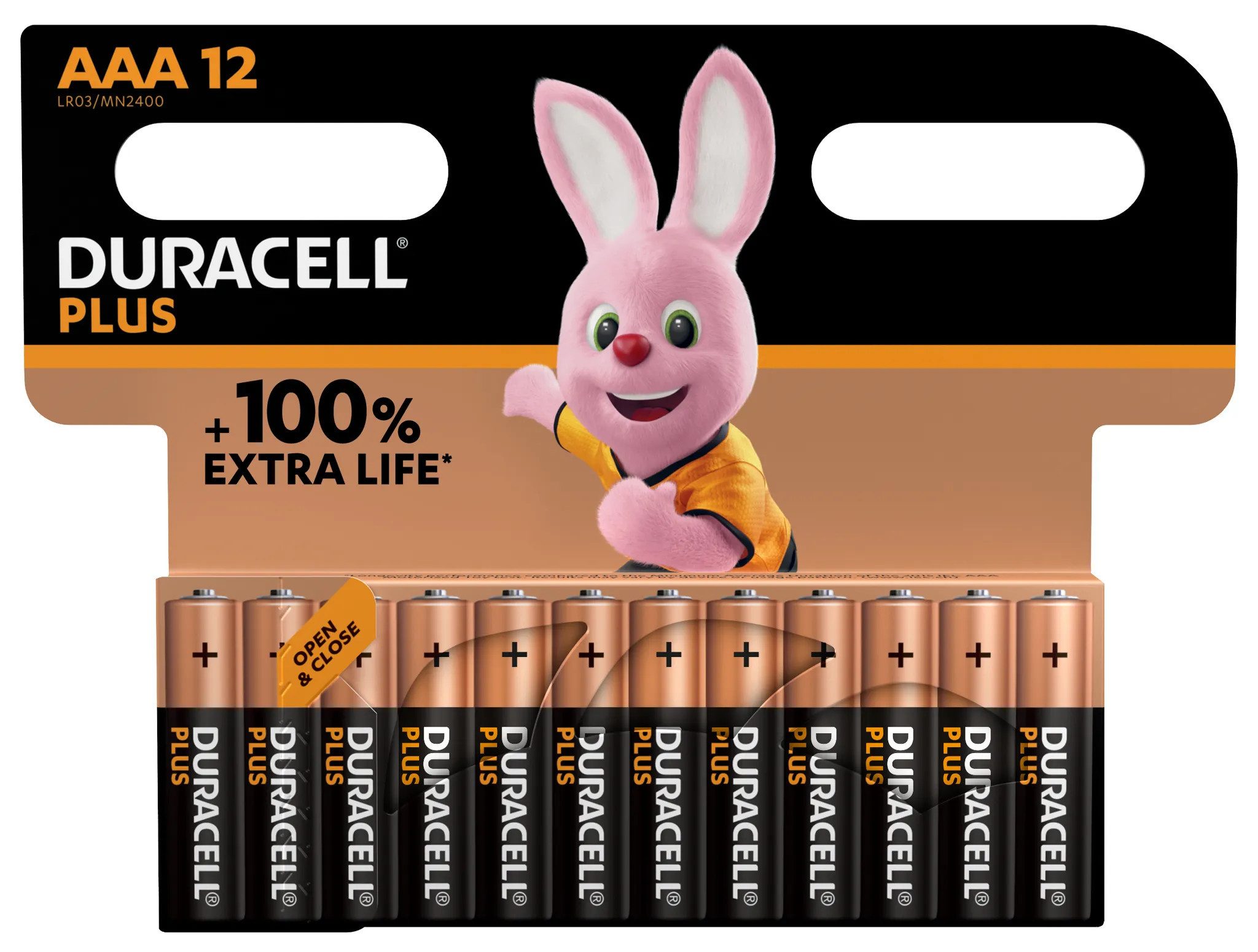 Duracell Duracell Plus AAA Батареи (MN2400 / LR03) Batterie, LR03 (1,5 V V), Langlebige Alkaline-Batterie, Bis zu 100 % mehr Leistung