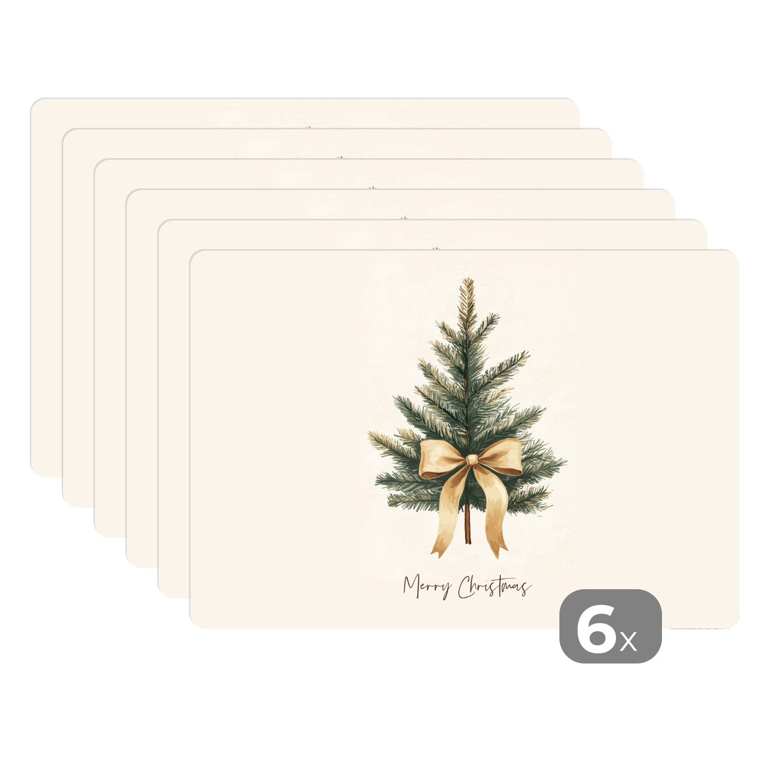 MuchoWow Platzset Weihnachtsbaum - Weihnachten - Frohe Weihnachten - Beige, günstig online kaufen