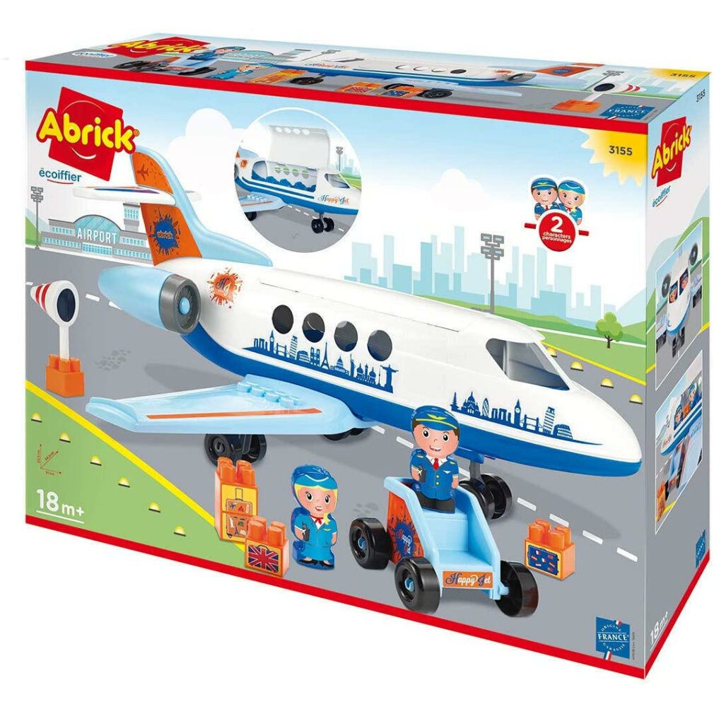 Ecoiffier Spielzeug-Flugzeug Abrick Airplane + Zubehör
