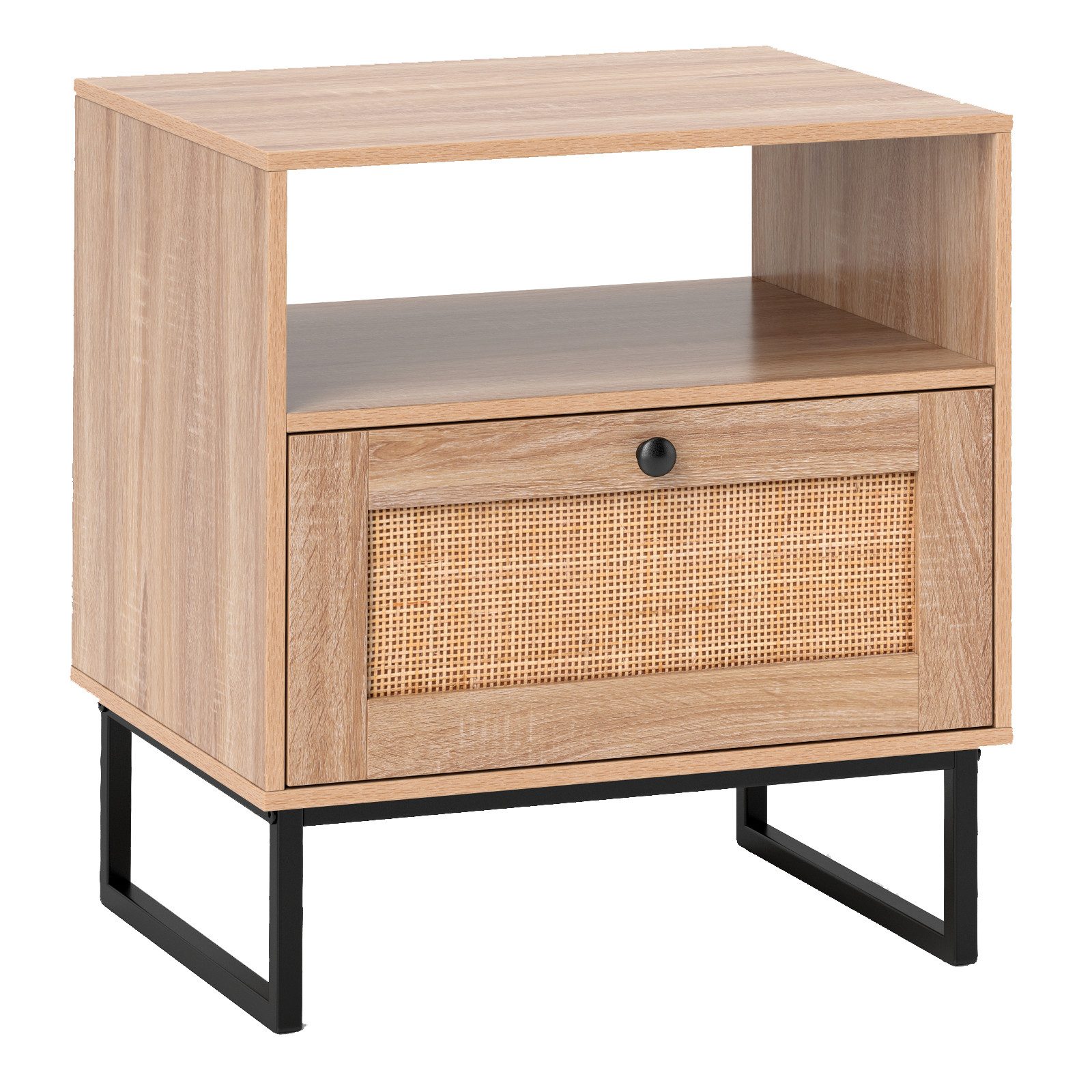 KOMFOTTEU Nachttisch, Nachtschrank mit Rattan-Schublade & günstig online kaufen
