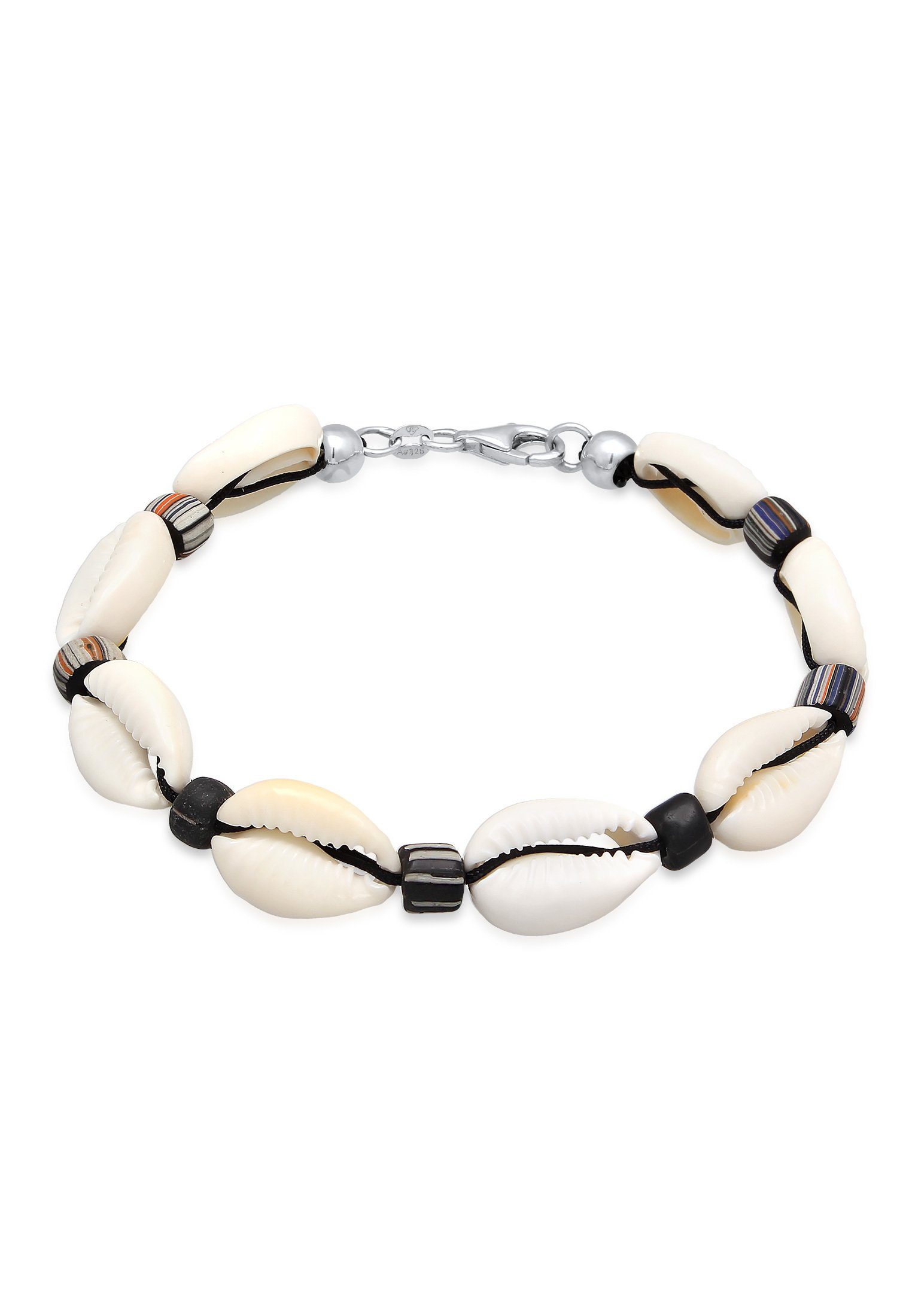 Silberarmband Kauri Muschel Beach Surfer Festival 925 Silber