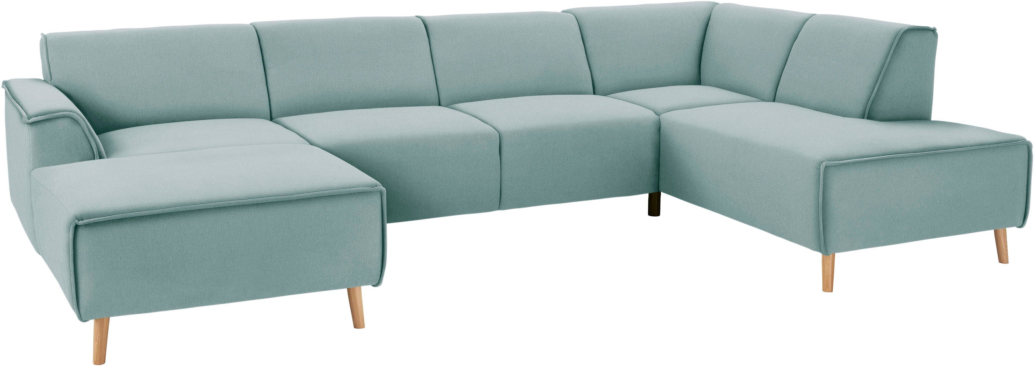 Home affaire Wohnlandschaft Janek Scandic Design, elegant und zeitlos U-Form, mit Federkern und Keder in scandinavischem Design