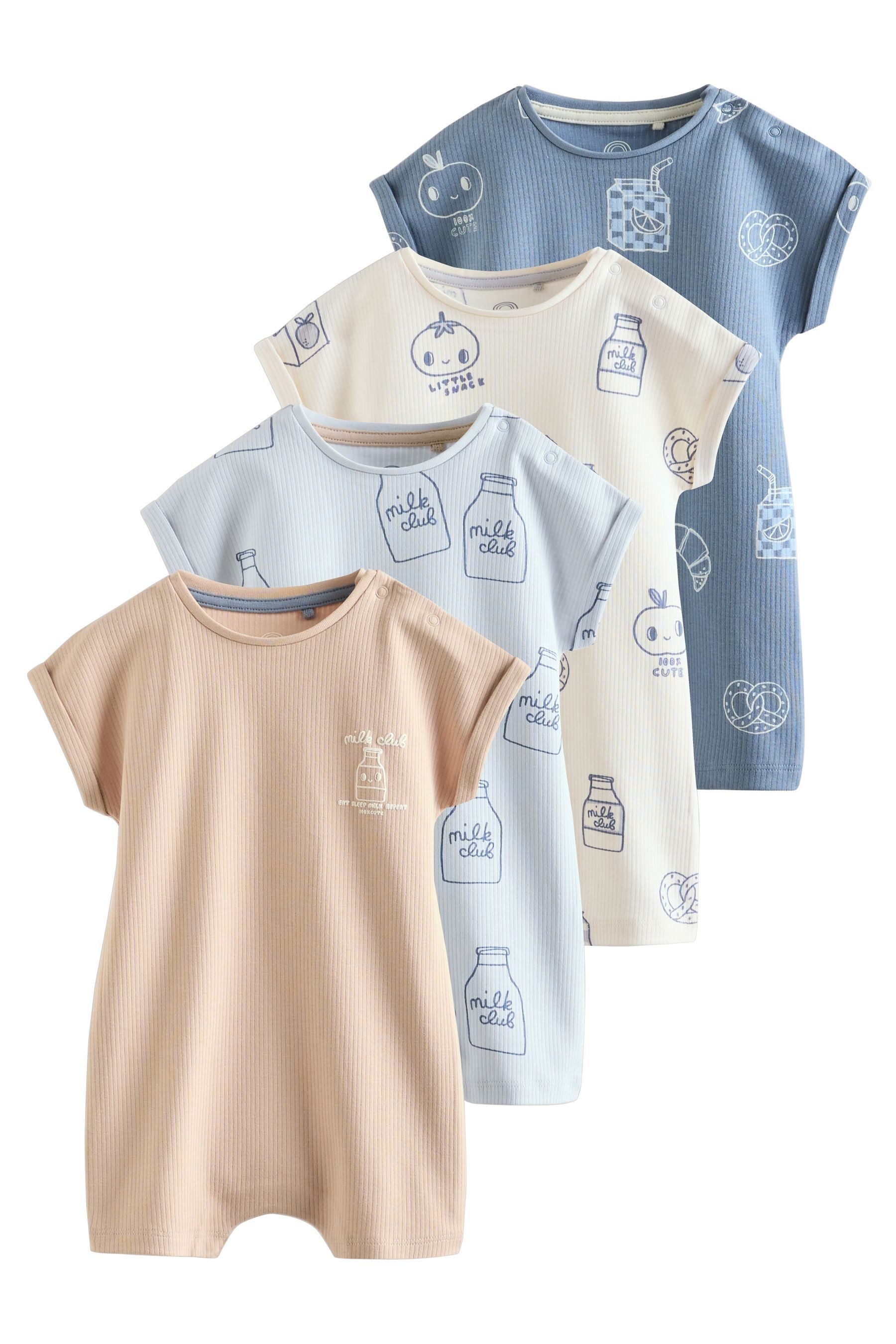 Next Strampler Strampelanzüge aus Jersey, 4er-Pack (4-tlg)