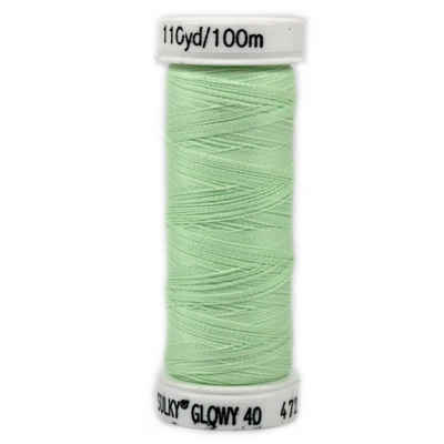 SULKY Nähgarn SULKY GLOWY 100m Snap Spulen - Farbe 207 Green - leuchtet im Dunkeln Nähgarn, 100,00 m, erhältlich in 7 Pastelltönen - 100m Snap Spulen