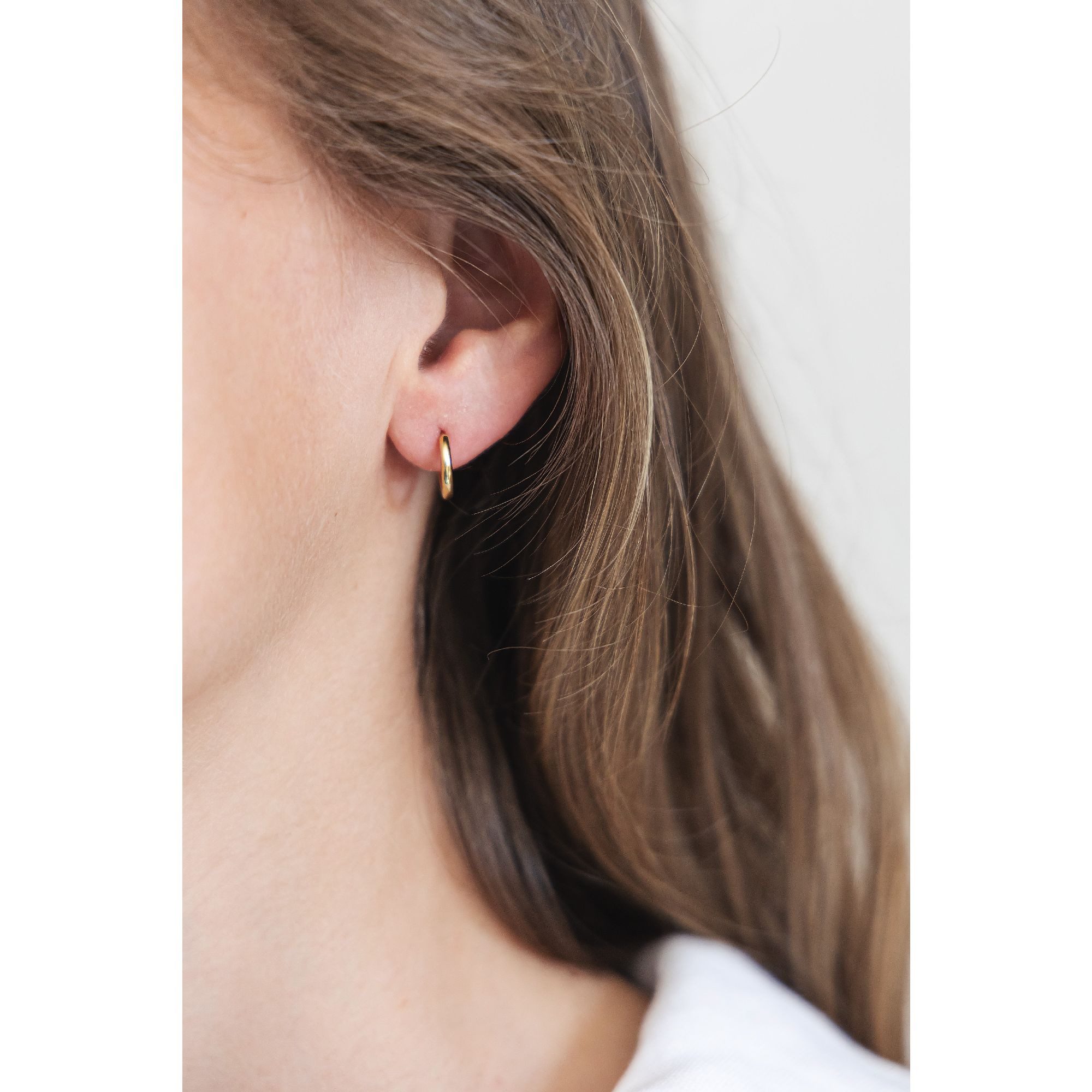 CELESTA Paar Creolen Silber vergoldet glänzend 12mm Durchmesser