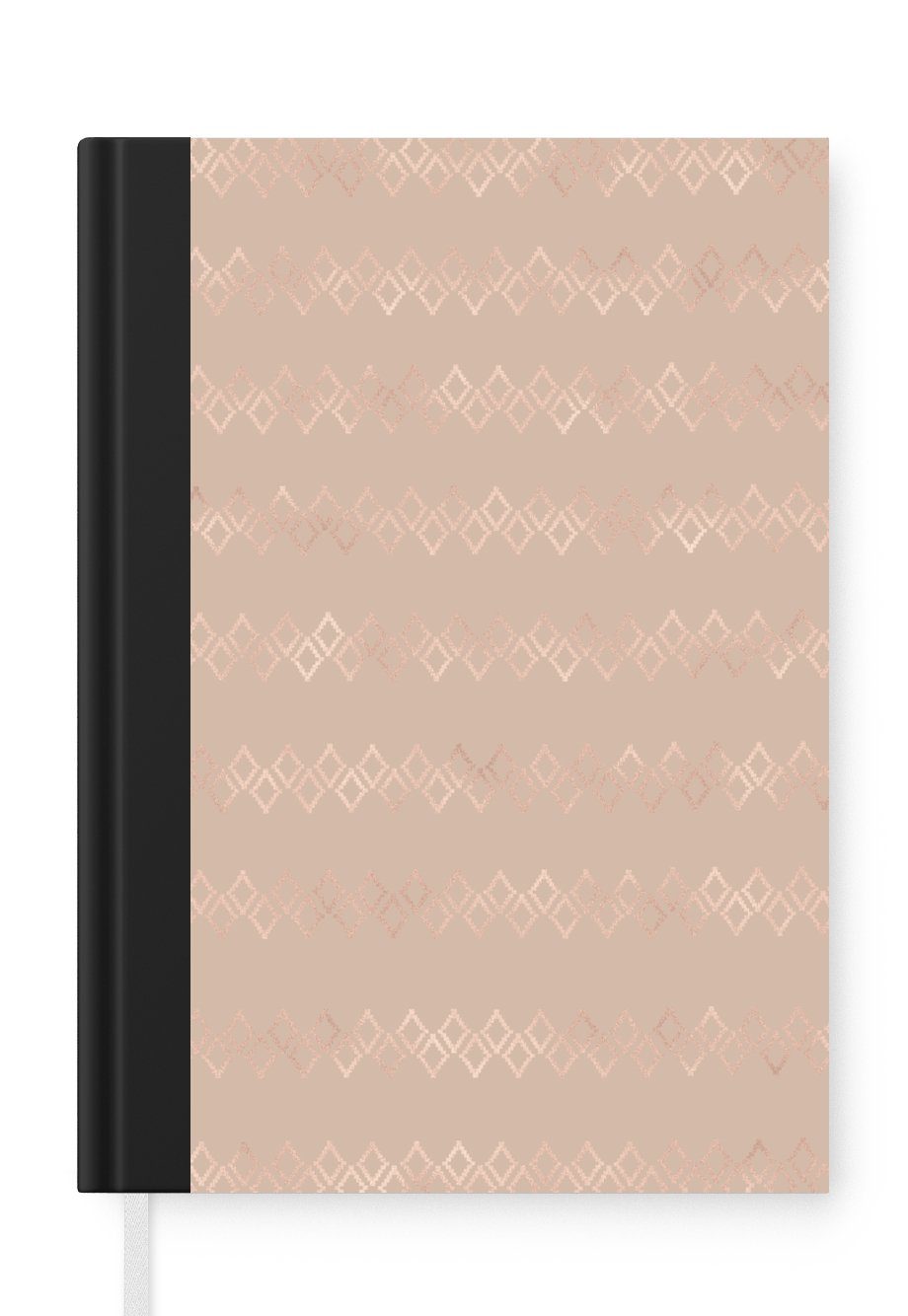 MuchoWow Notizbuch Muster - Luxus - Rosa - Kariert, Journal, Merkzettel, Tagebuch, Notizheft, A5, 98 Seiten, Haushaltsbuch