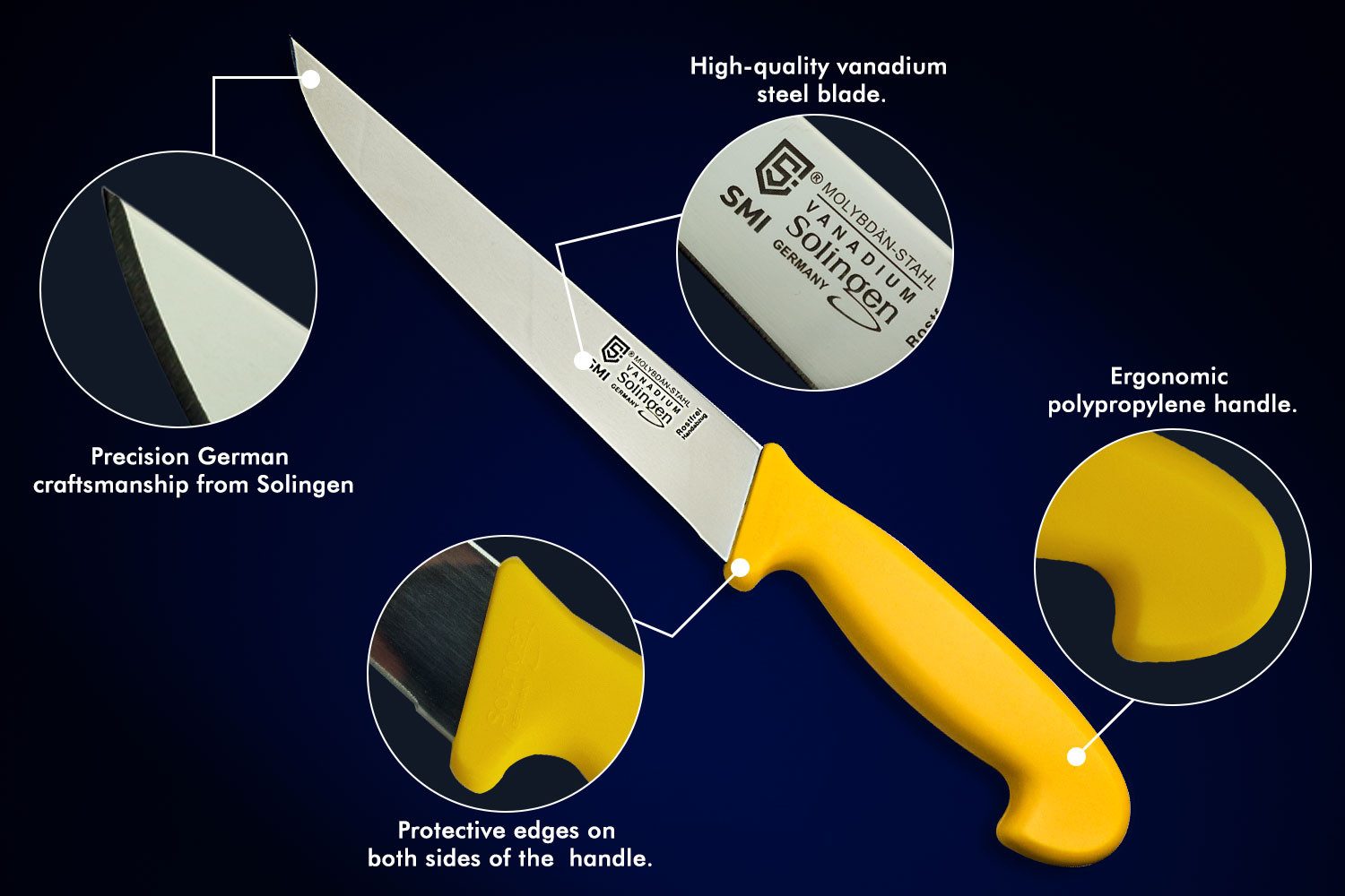 SMI Kochmesser 8 Zoll Kochmesser Solingen Metzgermesser Fleischmesser Stechmesser – Bild 5 von 5