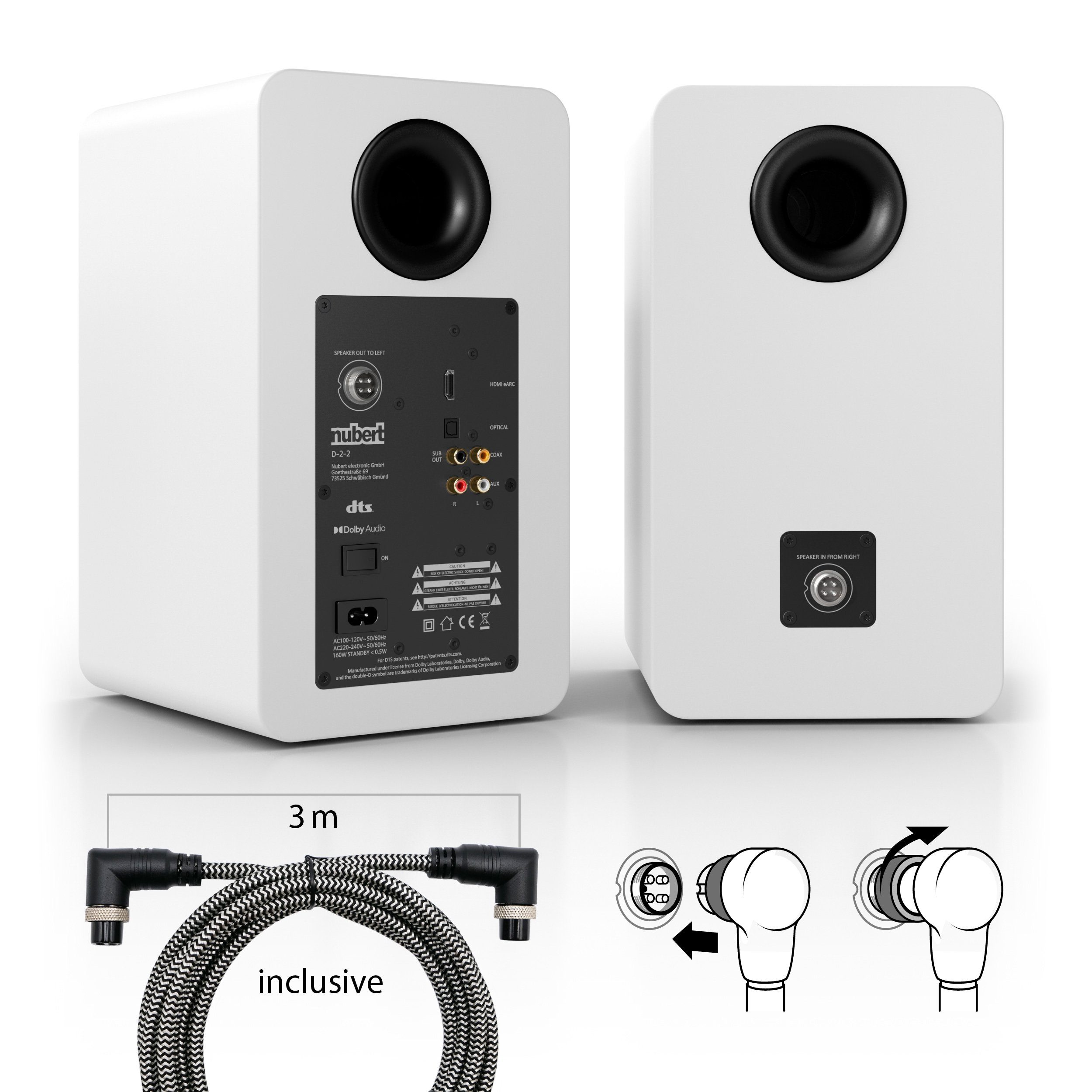 Nubert nuPro SP-200 Regal-Lautsprecher (Bluetooth, 120 W, Aktivpaar, 2x2-Wege, 120 W Dauerleistung pro Paar, Wide Sound, Voice)