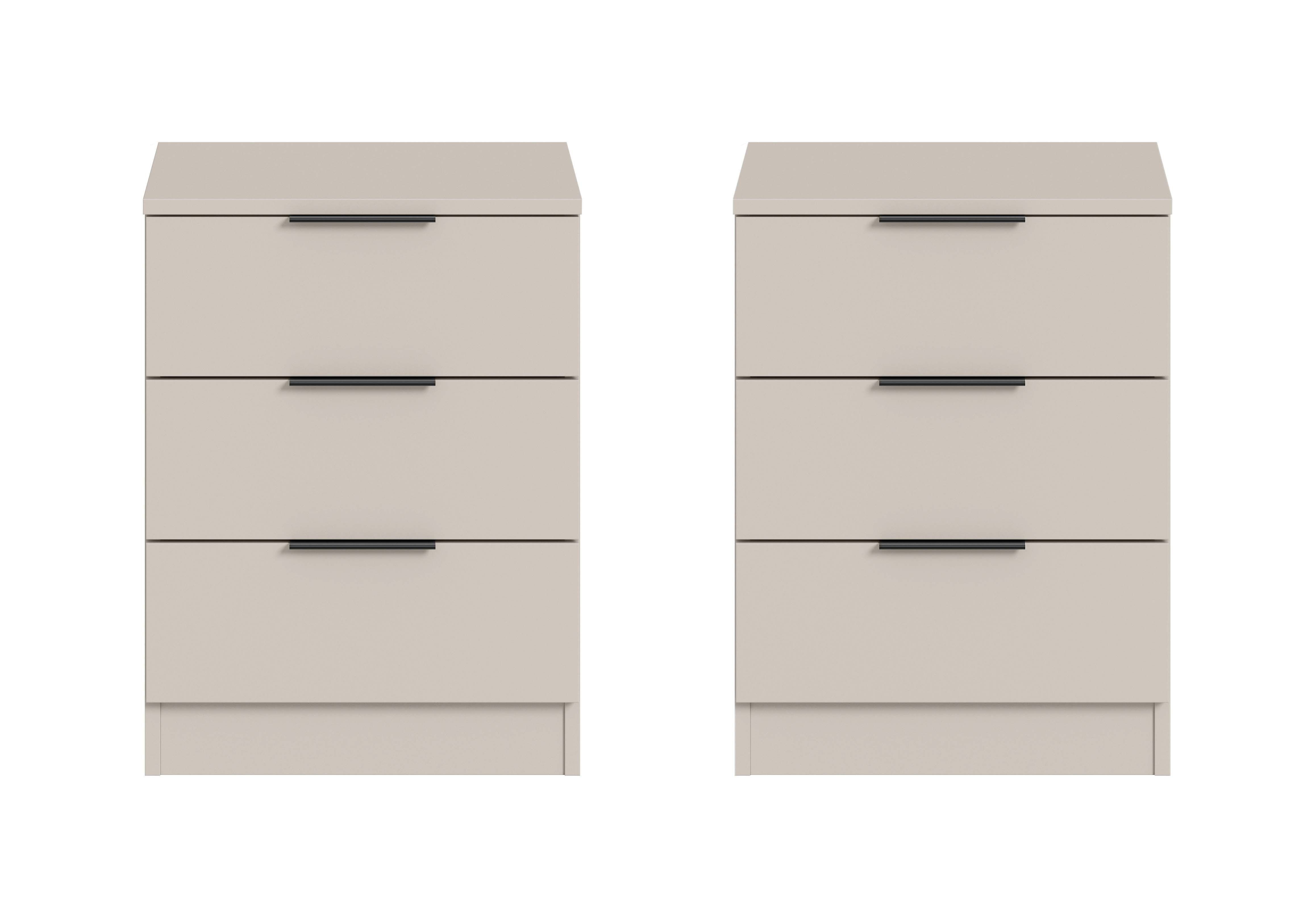 furnling Nachtkommode Kovena (2er Set), 3 Schubladen, pflegeleichte MDF-Front, kratzfest, Breite 45 cm
