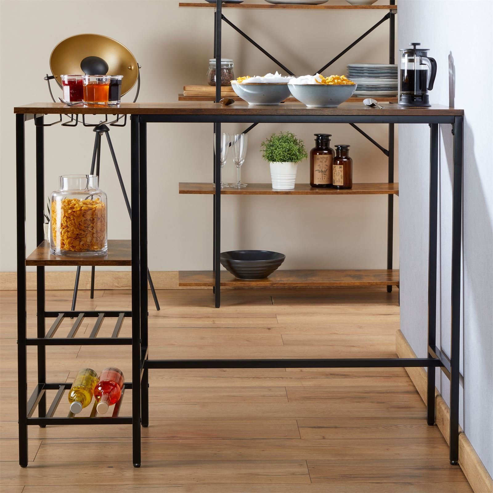 CARO-Möbel Säulen-Esstisch NELAS, Bartisch Industrial Stil günstig online kaufen
