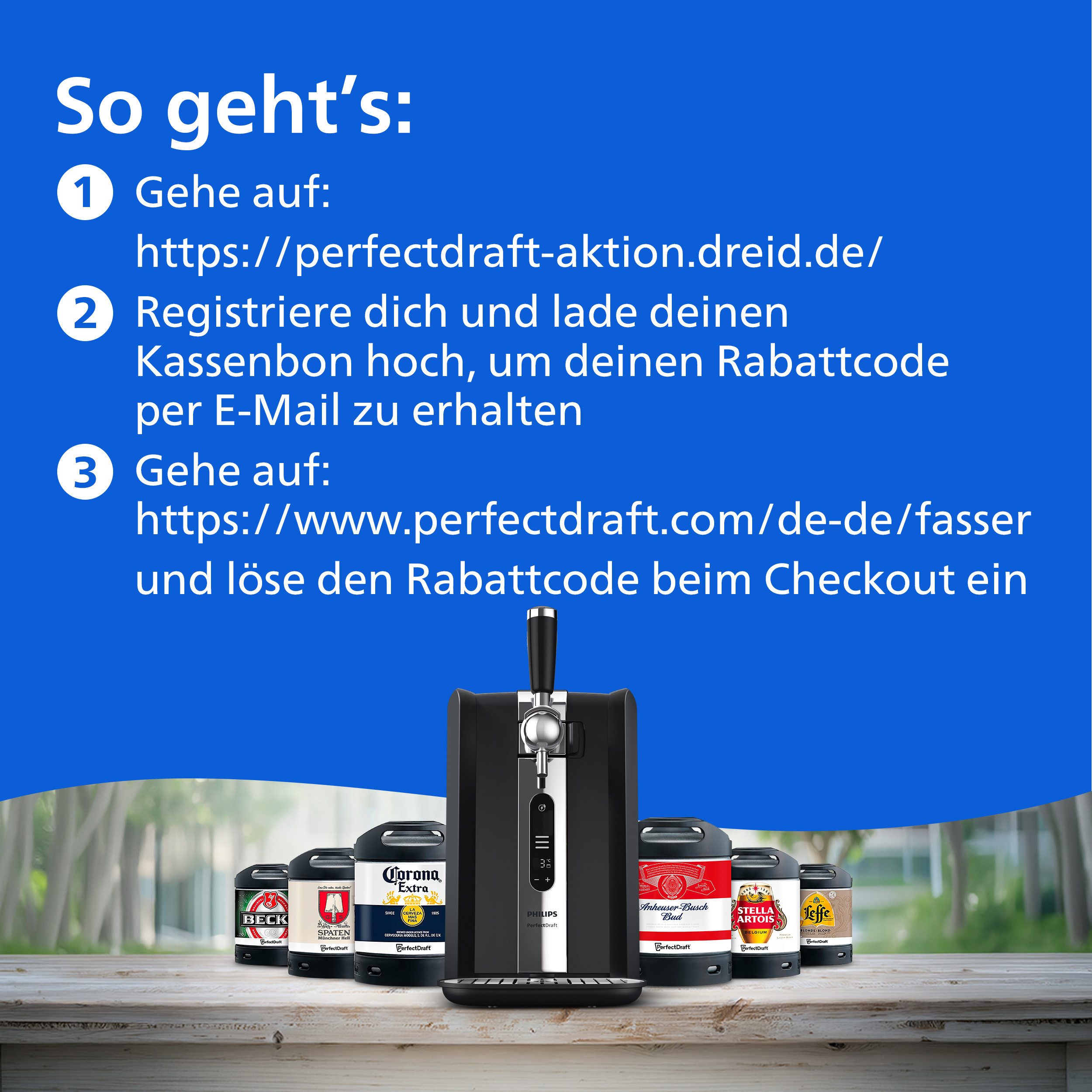 Philips Bierzapfanlage Perfect Draft 7000 Series HD3770/90, mit Temperatureinstellungen von 0-12°C und LED-Display; Schwarz