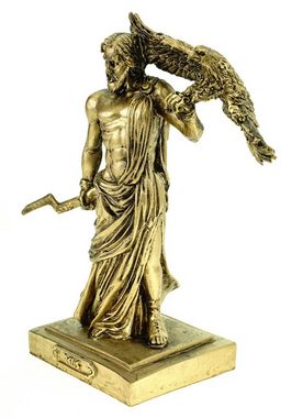 Kremers Schatzkiste Dekofigur Alabaster Figur Zeus der Göttervater Skulptur 18 cm gold Gottheit