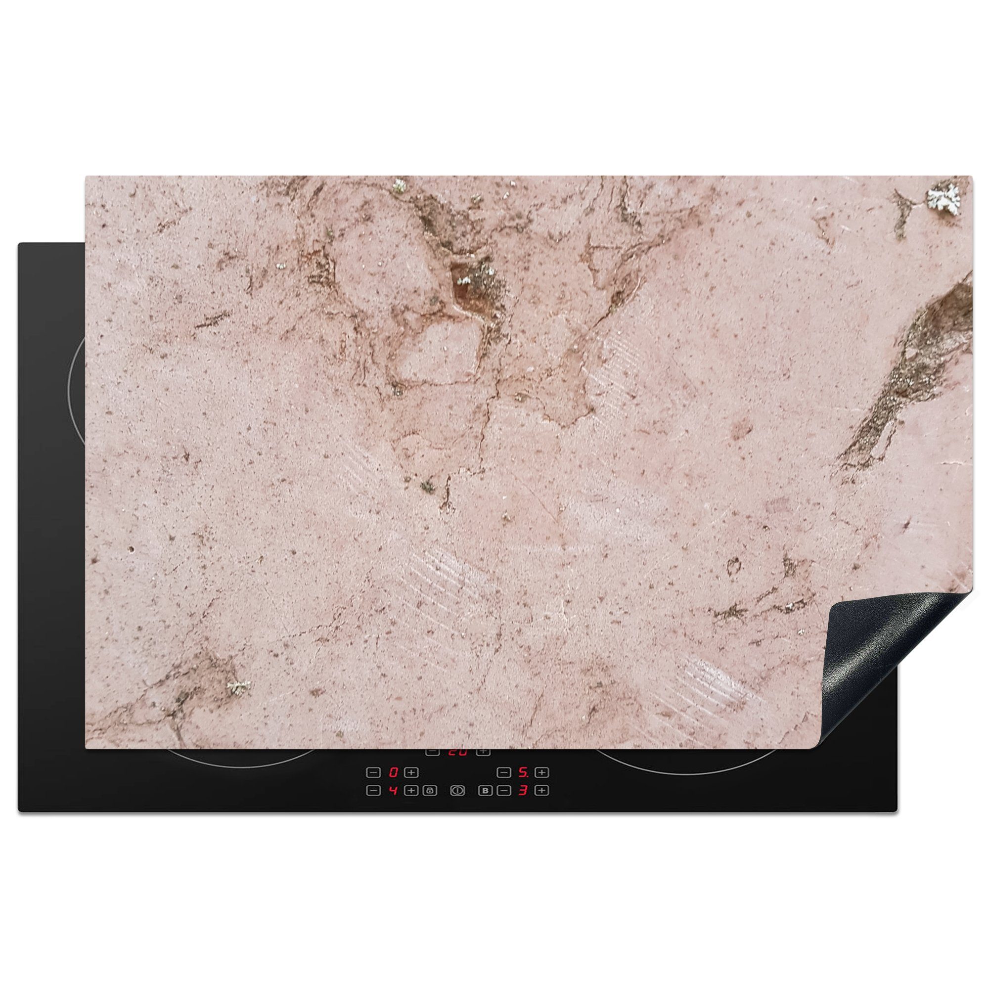 MuchoWow Herdblende-/Abdeckplatte Marmor - Stein - Licht, Vinyl, (1 tlg), 81x52 cm, Induktionskochfeld Schutz für die küche, Ceranfeldabdeckung