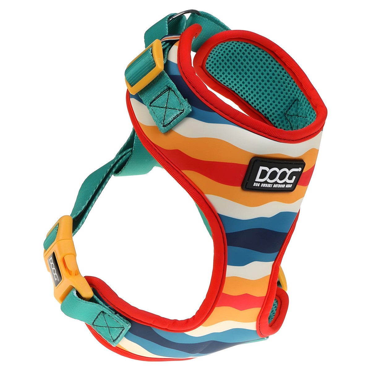 DOOG Hunde-Geschirr Neopren Geschirr Scout rot/gelb/blau günstig online kaufen