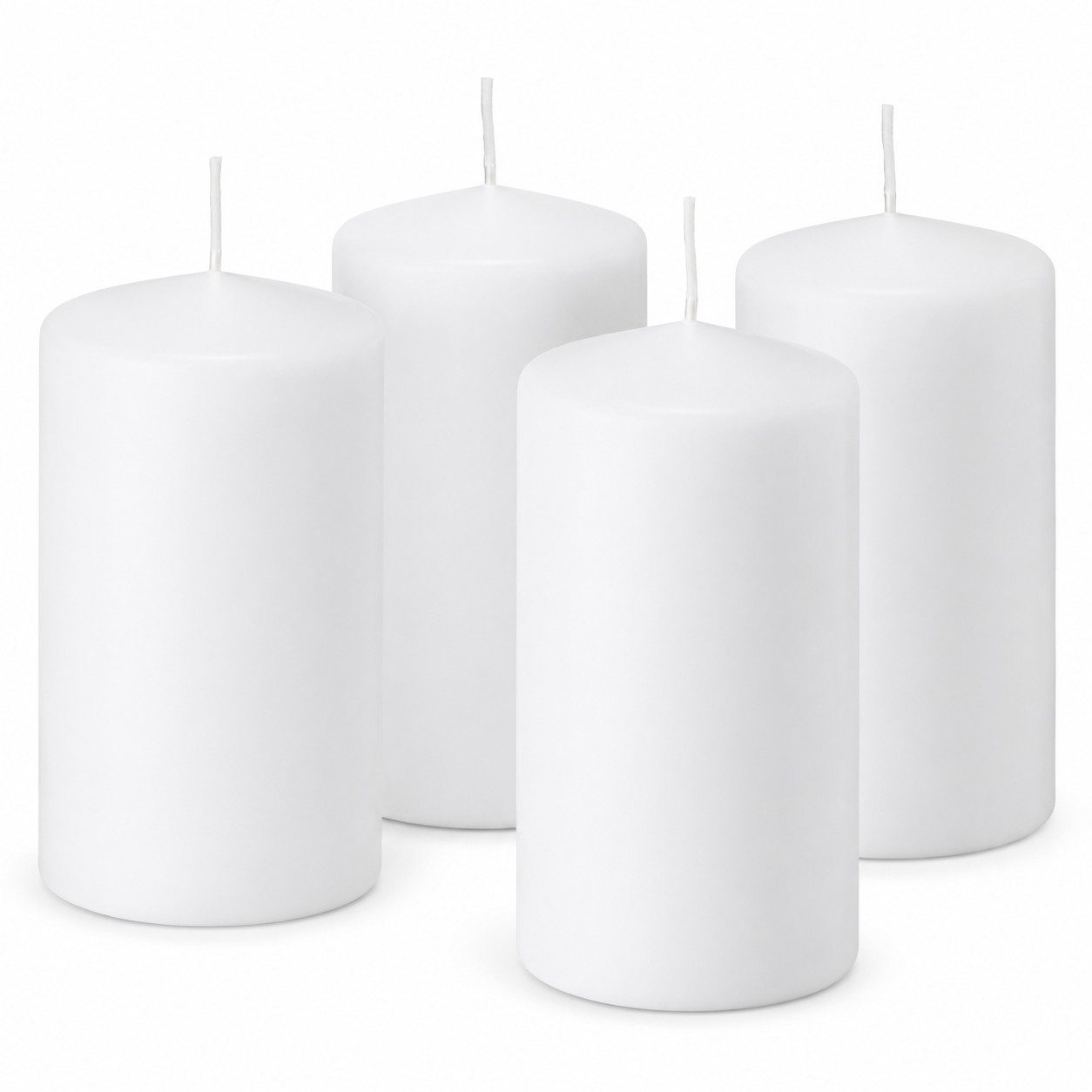 Wiedemann Kerzen Stumpenkerze 4er Set Adventskranzkerzen Weiß, Wiedemann Kerzen