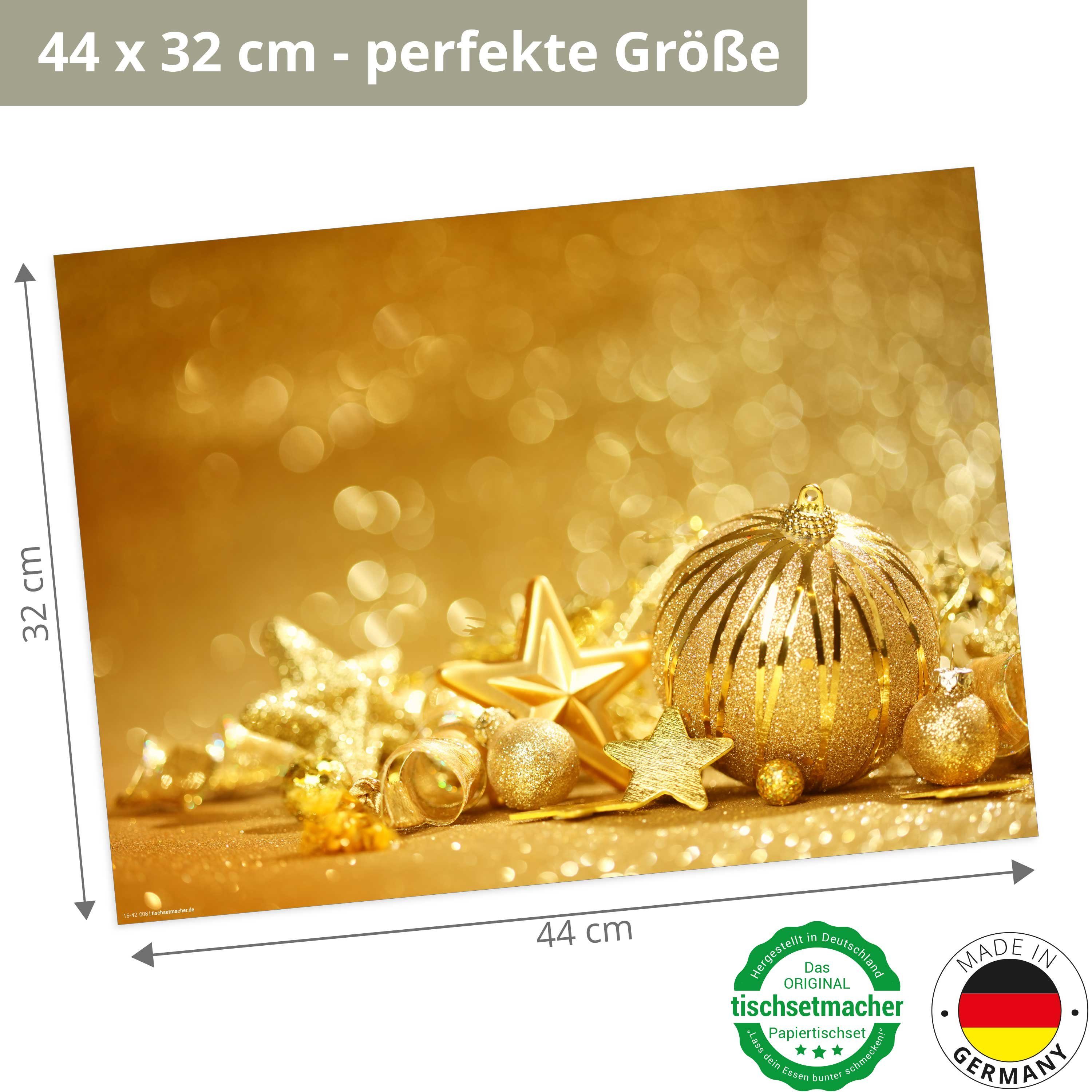 Tischsetmacher Platzset Tischsets I Platzsets - Weihnachten - Goldene Kugel günstig online kaufen