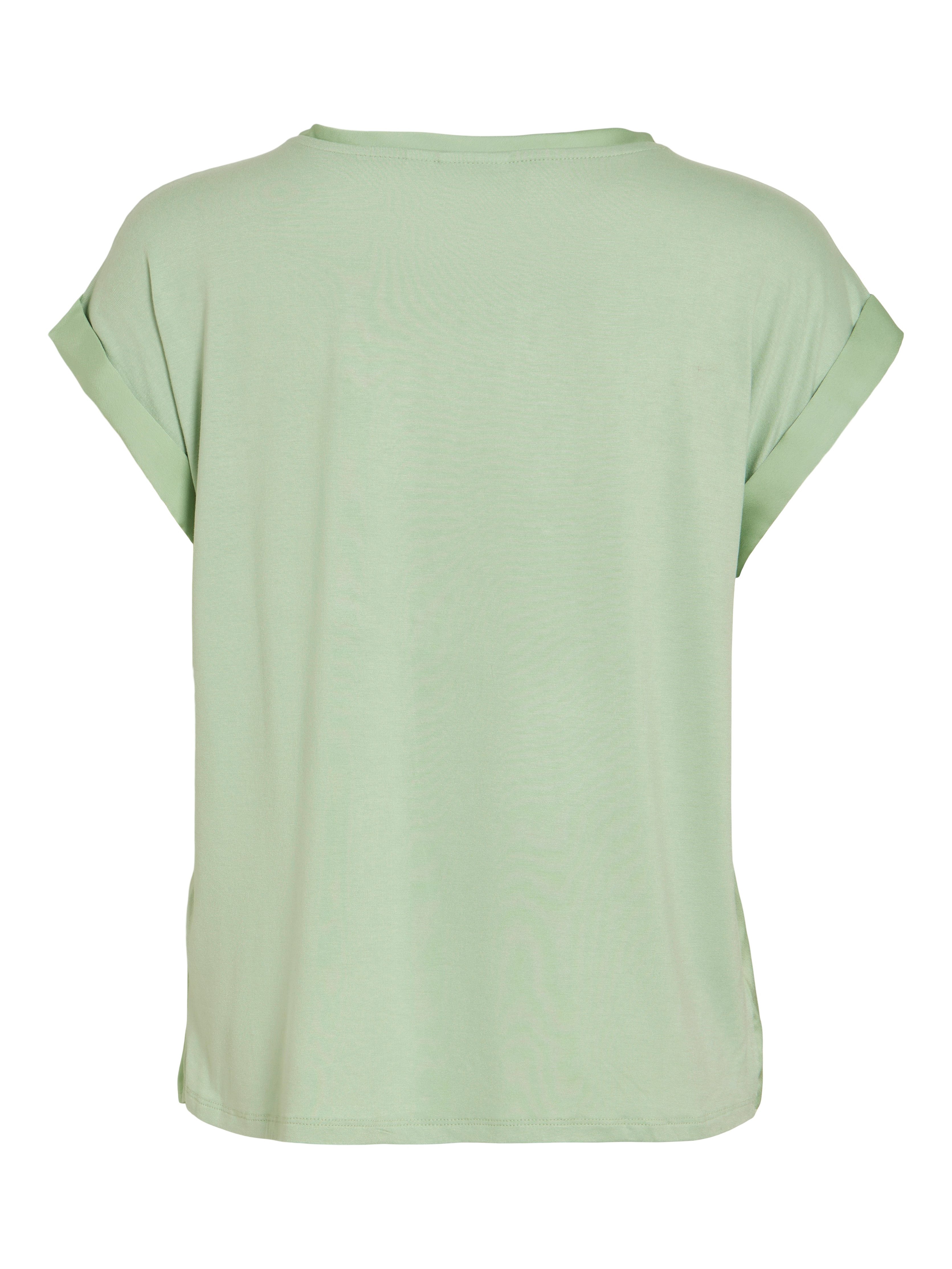 Vila Kurzarmshirt VIELLETTE S/S SATIN TOP - NOOS Kunstfaser, regular fit