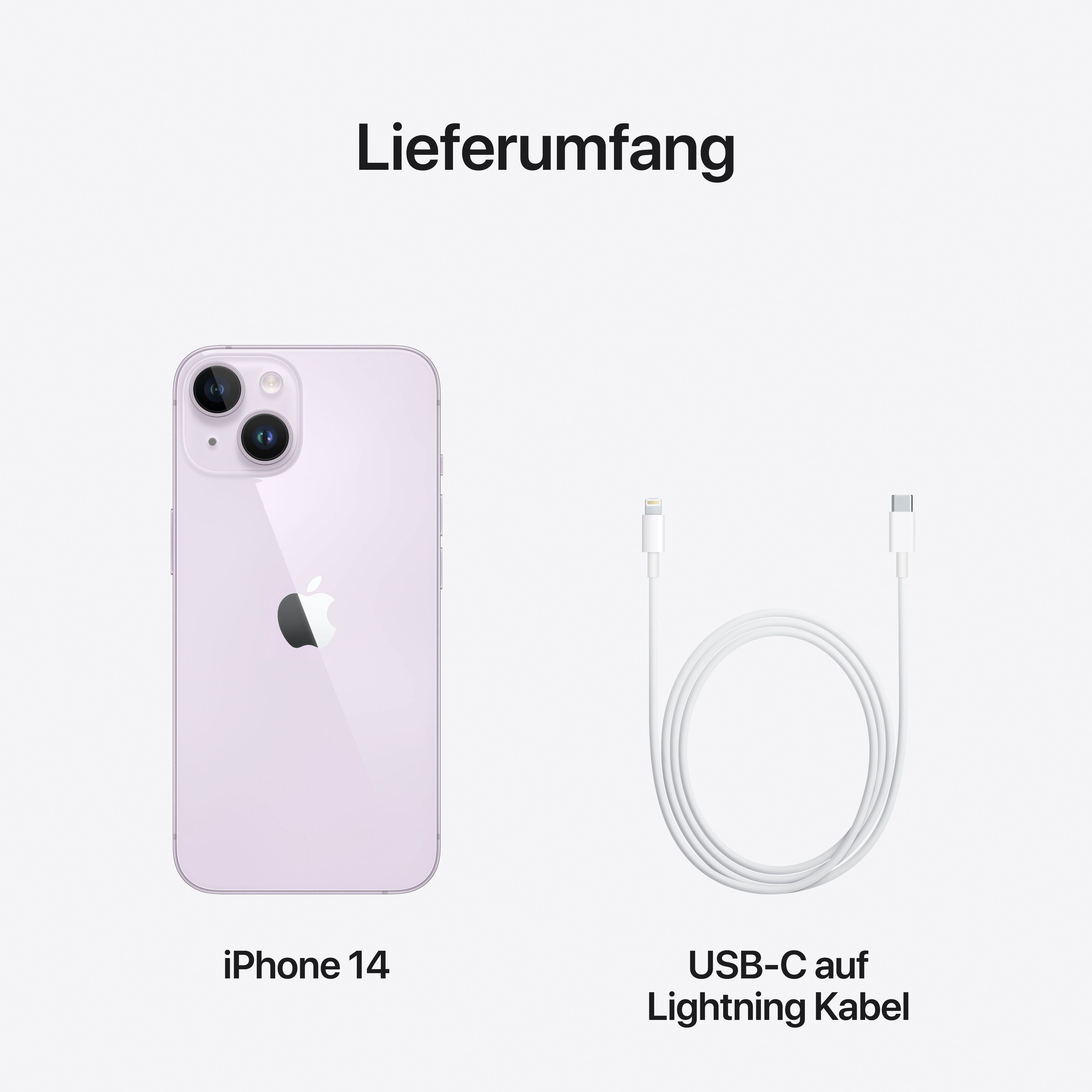 14 Apple (15,4 MP GB Zoll, Kamera) 128 cm/6,1 Smartphone Speicherplatz, purple iPhone 128GB 12