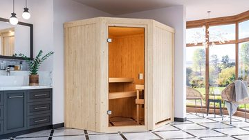 welltime Sauna Fedder, BxTxH: 170 x 151 x 198 cm, 68 mm, ohne Ofen