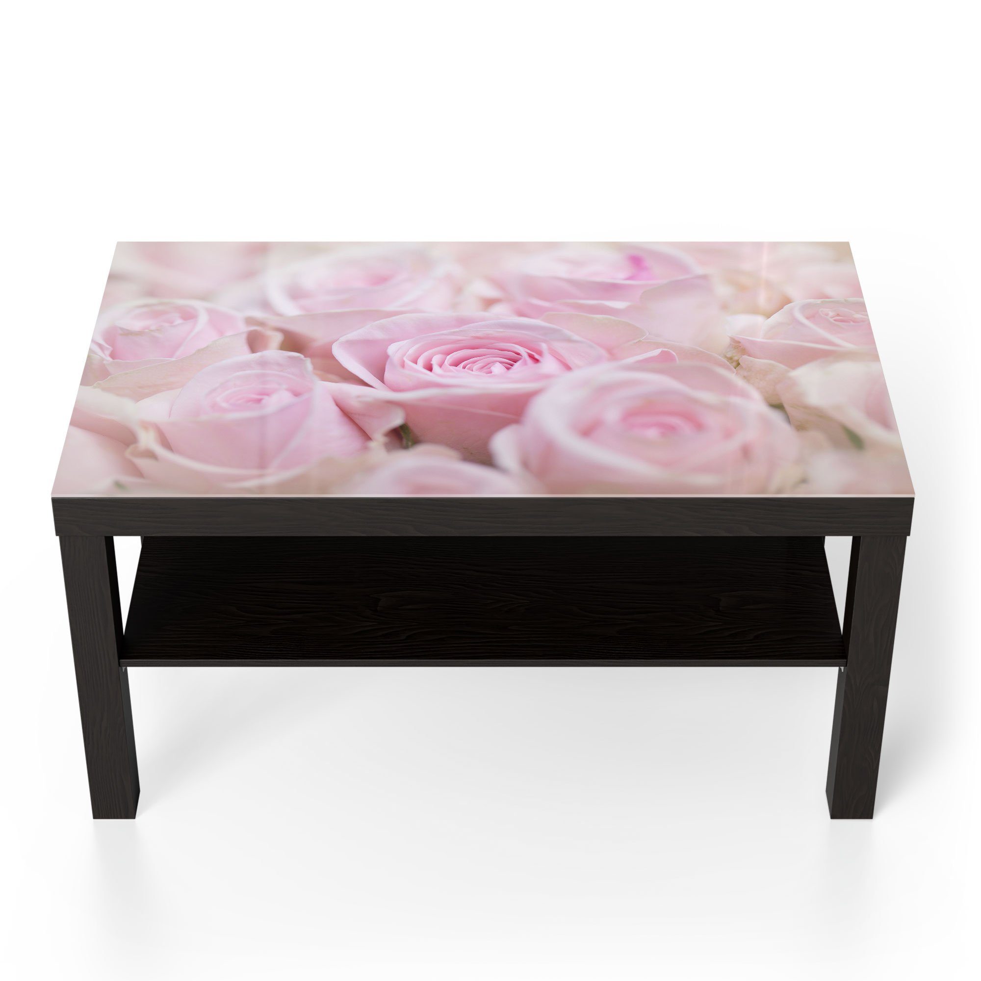 DEQORI Couchtisch 'Zarte Rosenblüten', Glas Beistelltisch Glastisch modern