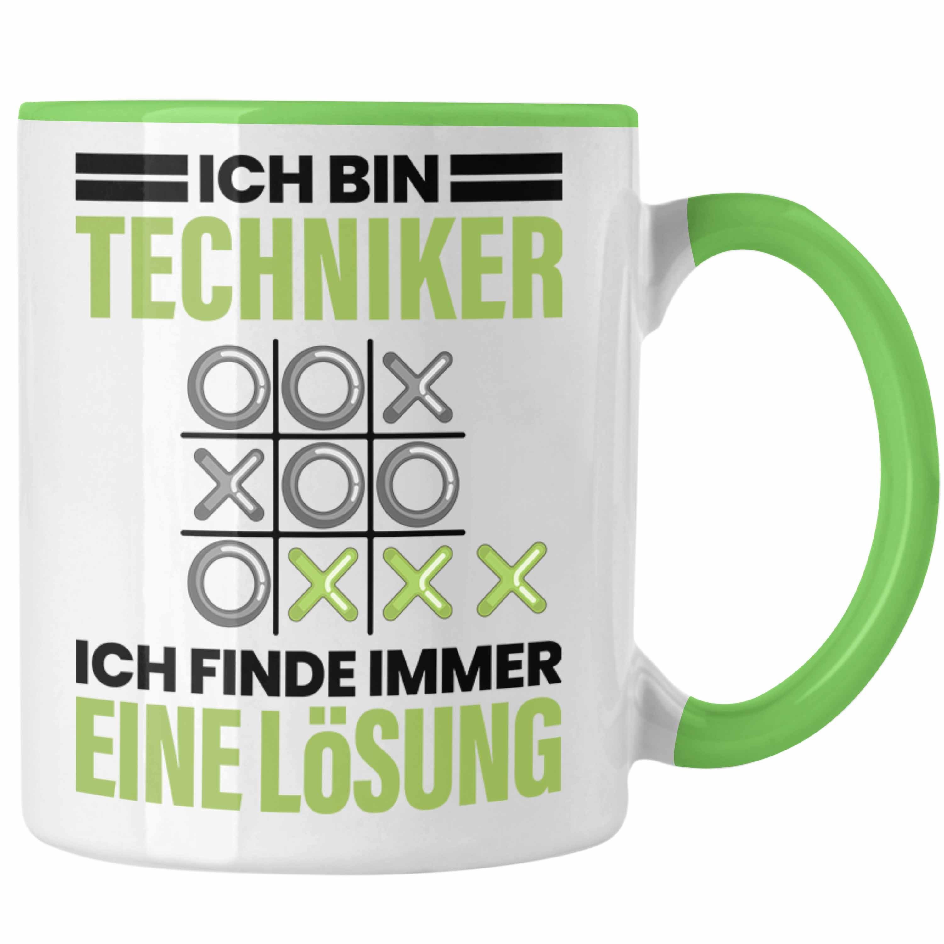Trendation Tasse Trendation - Männer Techniker Geschenk für Finde Eine Immer Auto Tasse Grün Ich Lösung Techniker Spruch Geschenkidee
