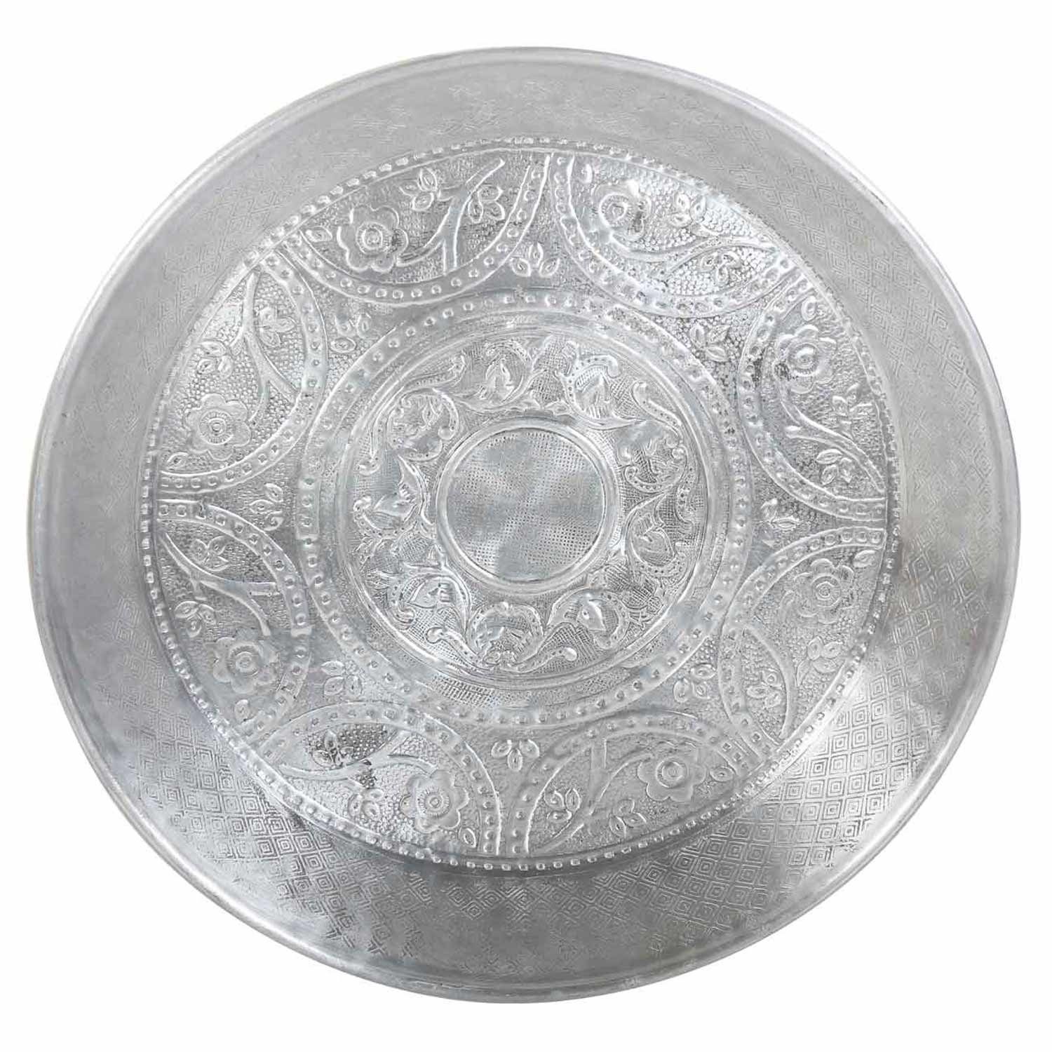 Dekotablett Orientalisches Tablett Leila in Silber & Gold mit Ornamenten verziert