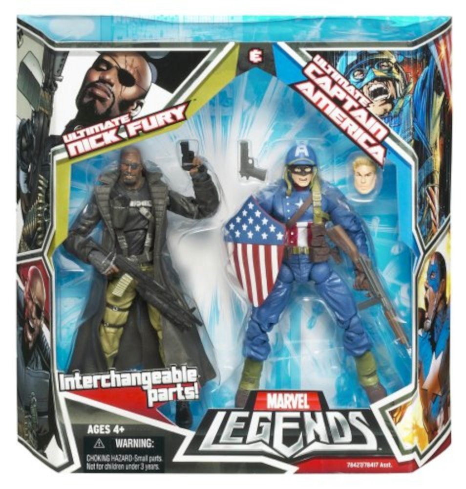 Hasbro Actionfigur Marvel Legends Ultimate Captain America & Nick Fury Actionfiguren Set