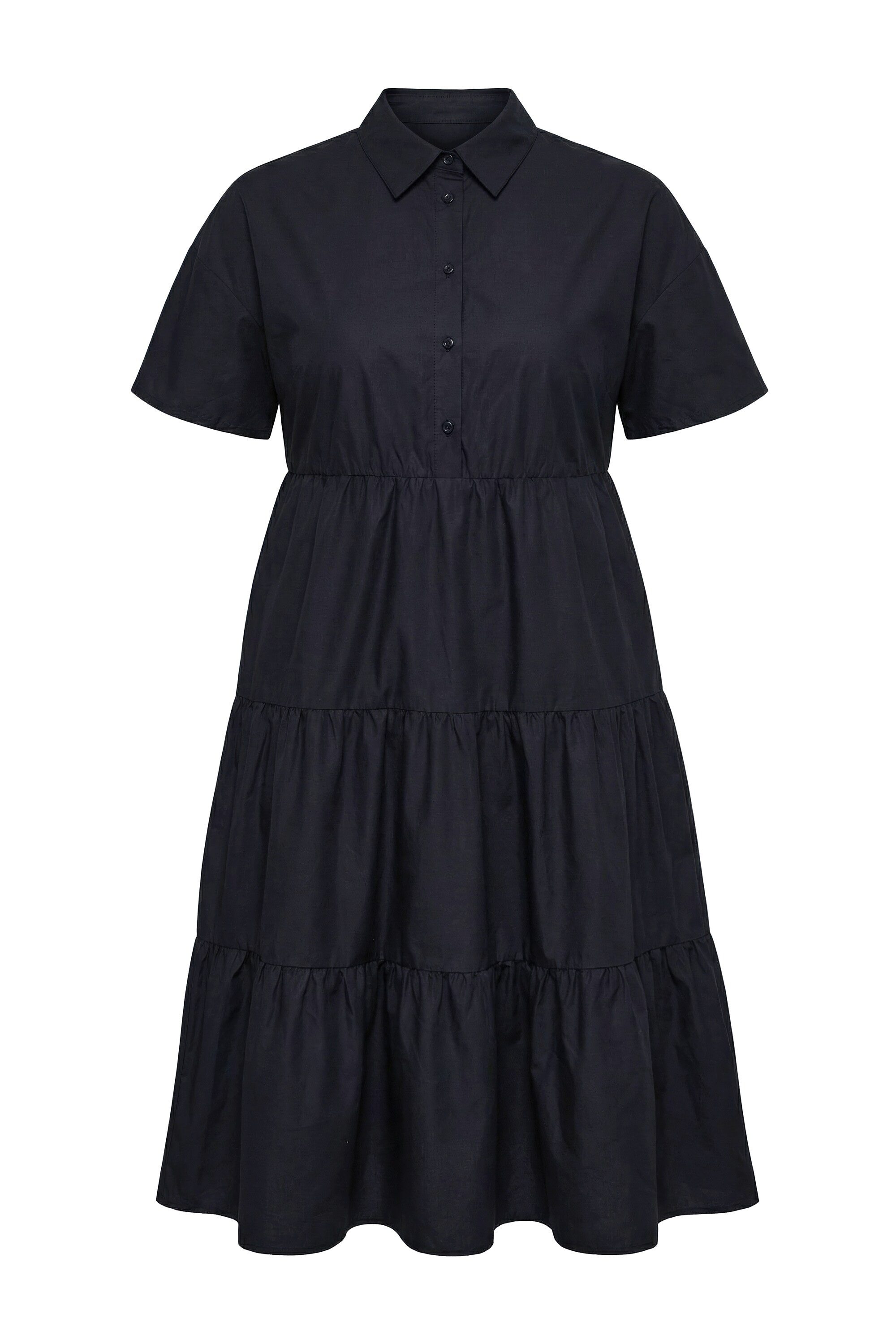 Studio Untold Jerseykleid Midikleid A-Linie Volants Halbarm