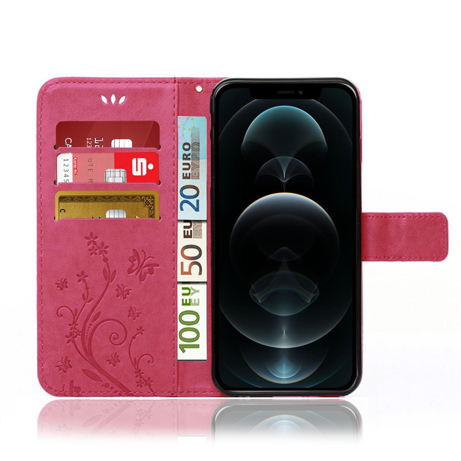 Numerva Handyhülle Bookstyle Flower für Apple iPhone 13 mini, Handy Tasche Schutzhülle Klapphülle Flip Cover mit Blumenmuster