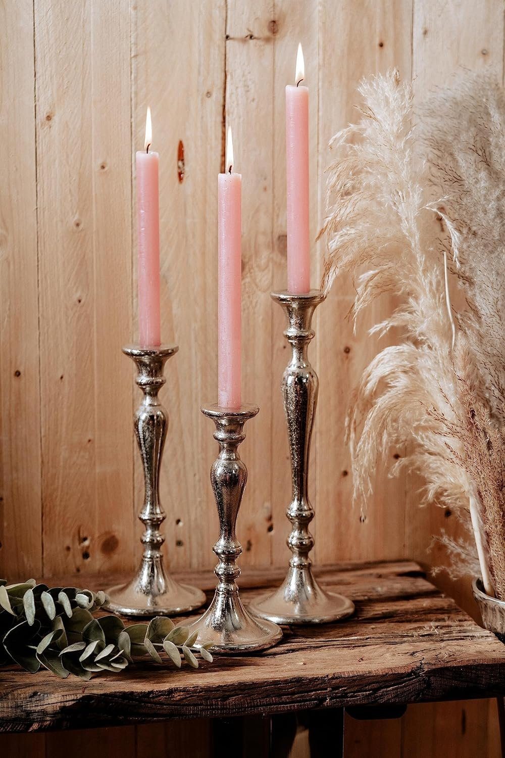 Kerzenständer cm Silber Stabkerzen Kerzenständer und Deko 23, H - Set 3er 33 MichaelNoll 28