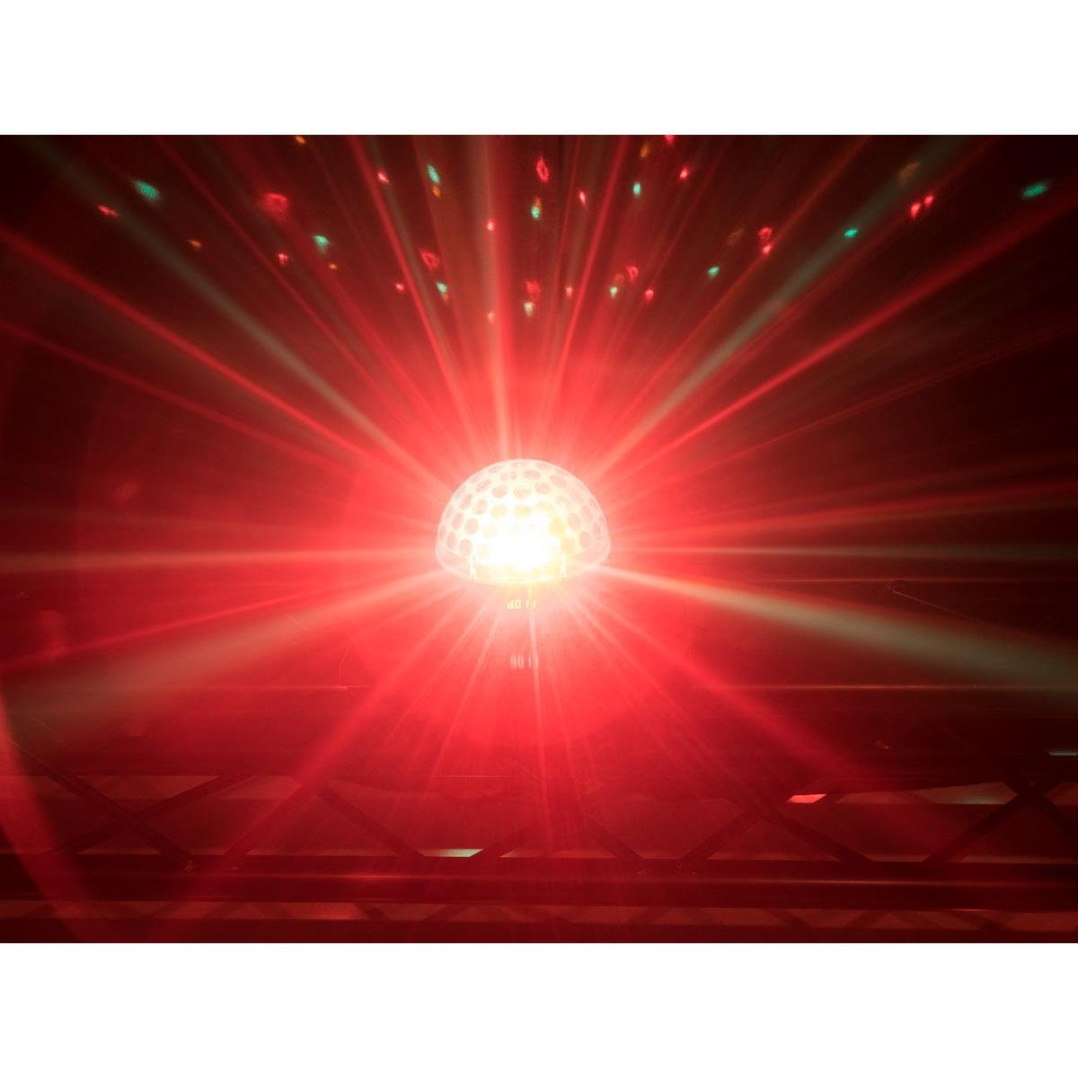 EUROLITE Discolicht LED Kugel-Strahleneffekt BC-6- 360° Raumeffekt Spiegelkugel - 5farbig, RGBWA (rot, grün, blau, weiß, amber)