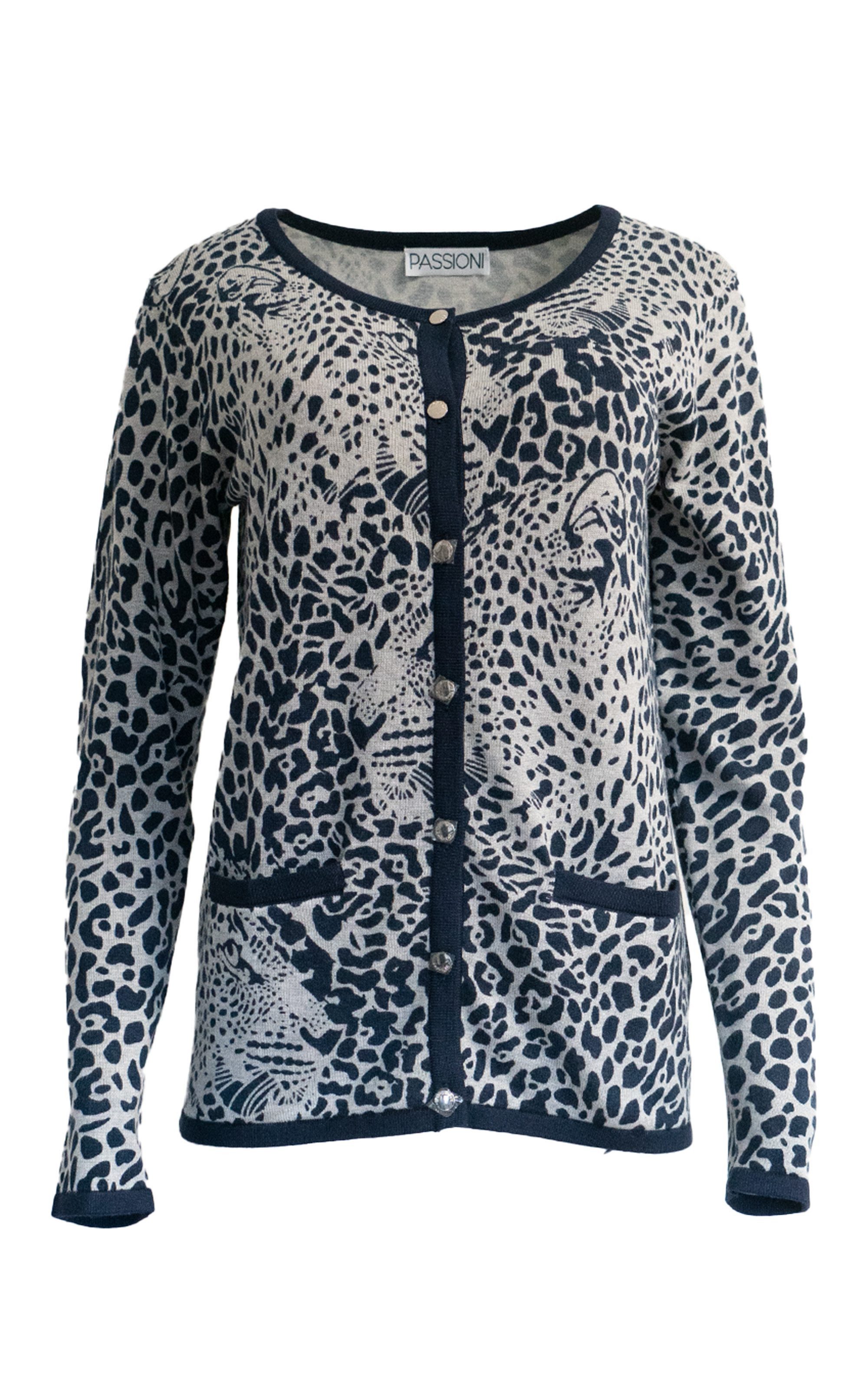 Passioni Cardigan Twinset mit marineblauem und günstig online kaufen