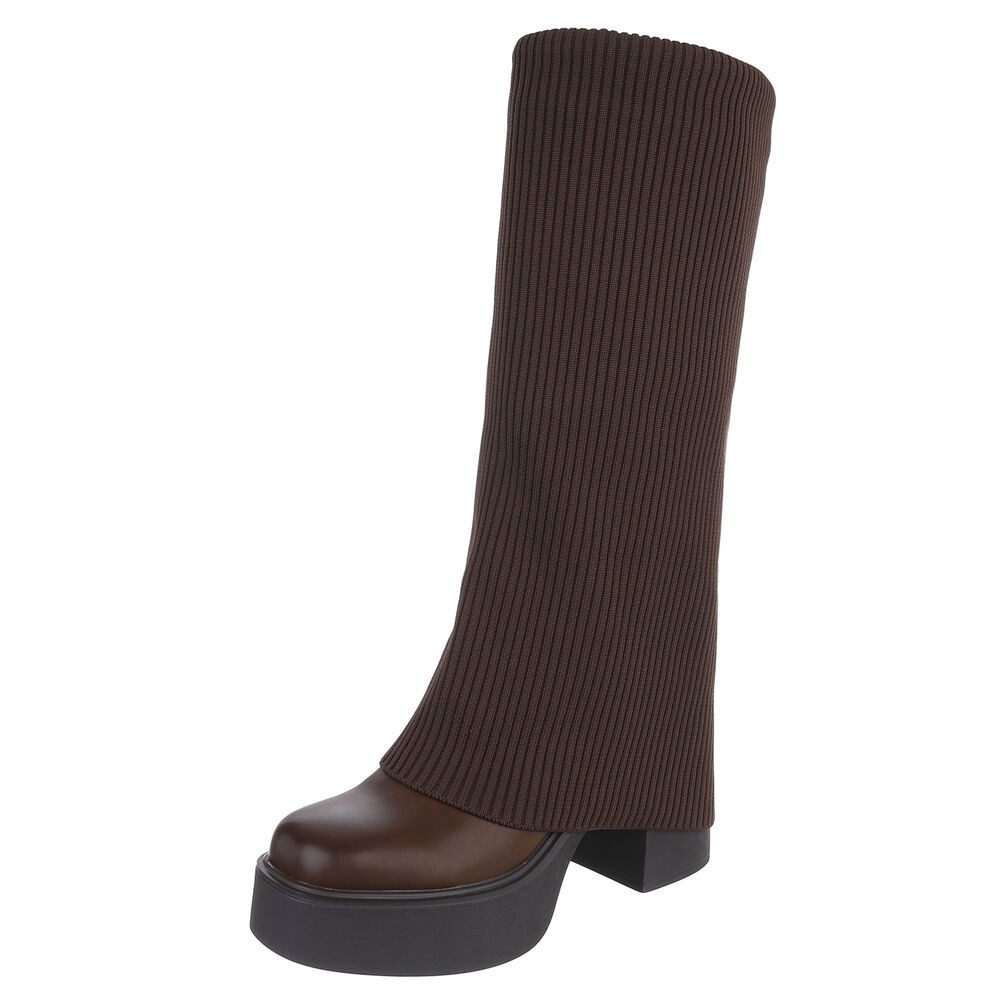Ital-Design Moderne Stiefel mit Strickdesign und günstig online kaufen