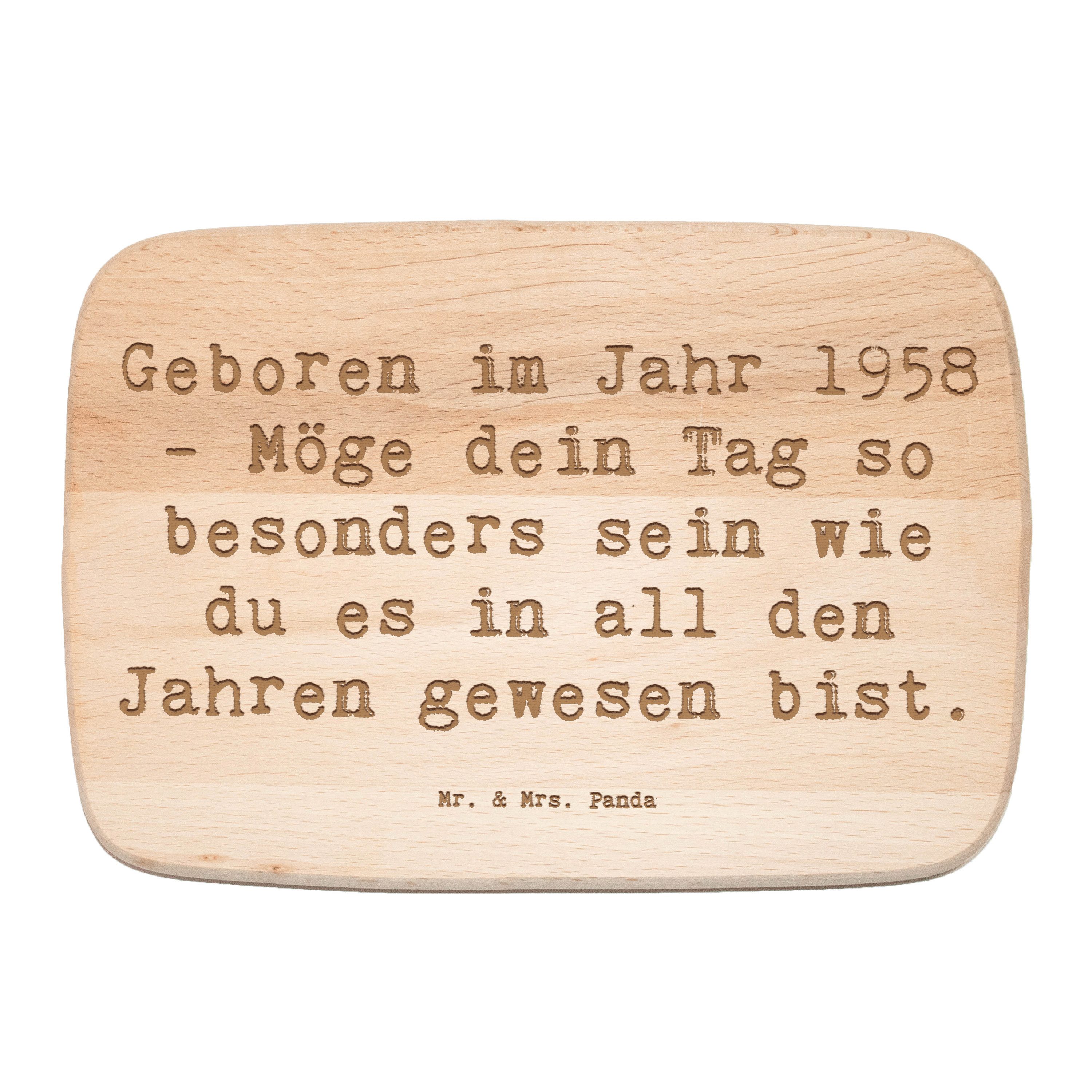 Mr. & Mrs. Panda Frühstücksbrett Spruch 1958 Geburtstag Transparent
