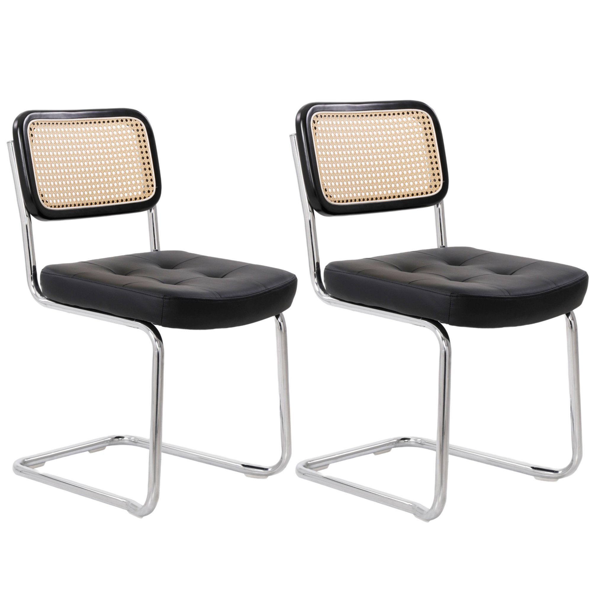 DAKYAM Freischwinger Schwingstuhl Esszimmerstuhl Akzentstühle Rattan, günstig online kaufen